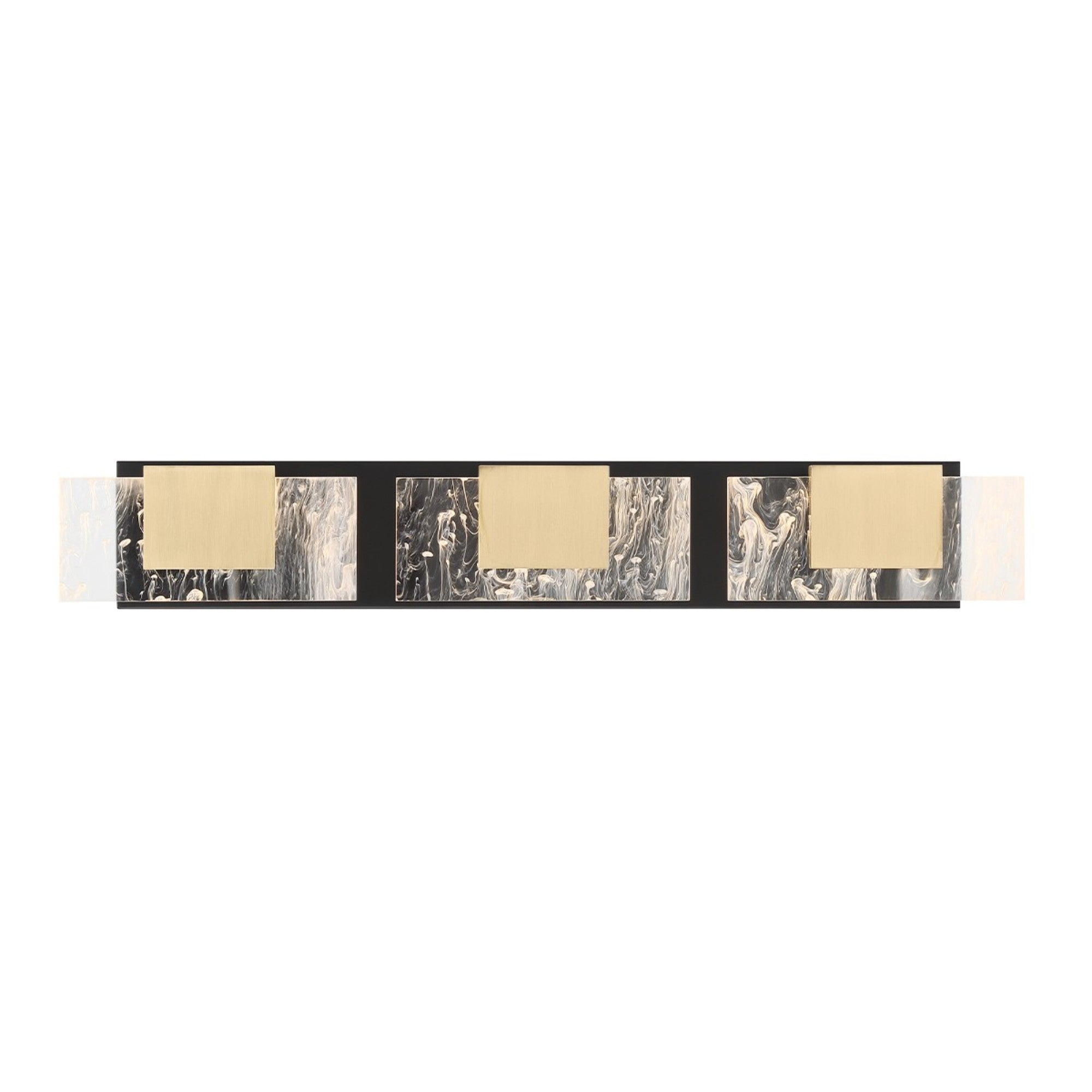 Kasha 3-Light 28" LED Vanity, Gold & Black Finish - Bees Lighting