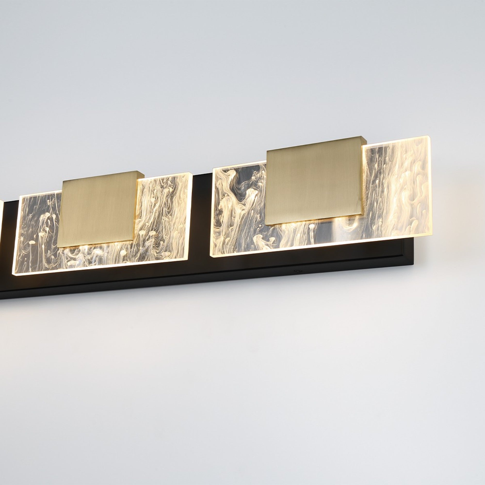 Kasha 3-Light 28" LED Vanity, Gold & Black Finish - Bees Lighting