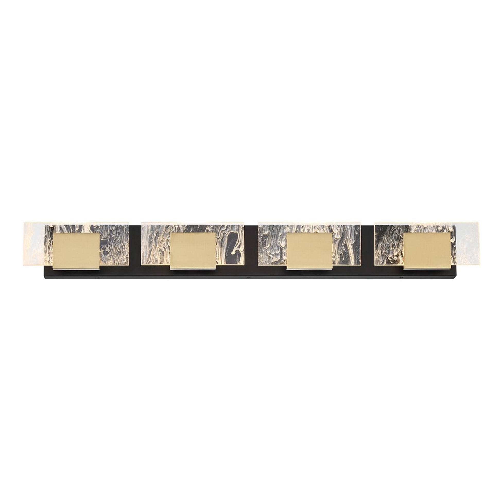 Kasha 4-Light 37" LED Vanity, Gold & Black Finish - Bees Lighting