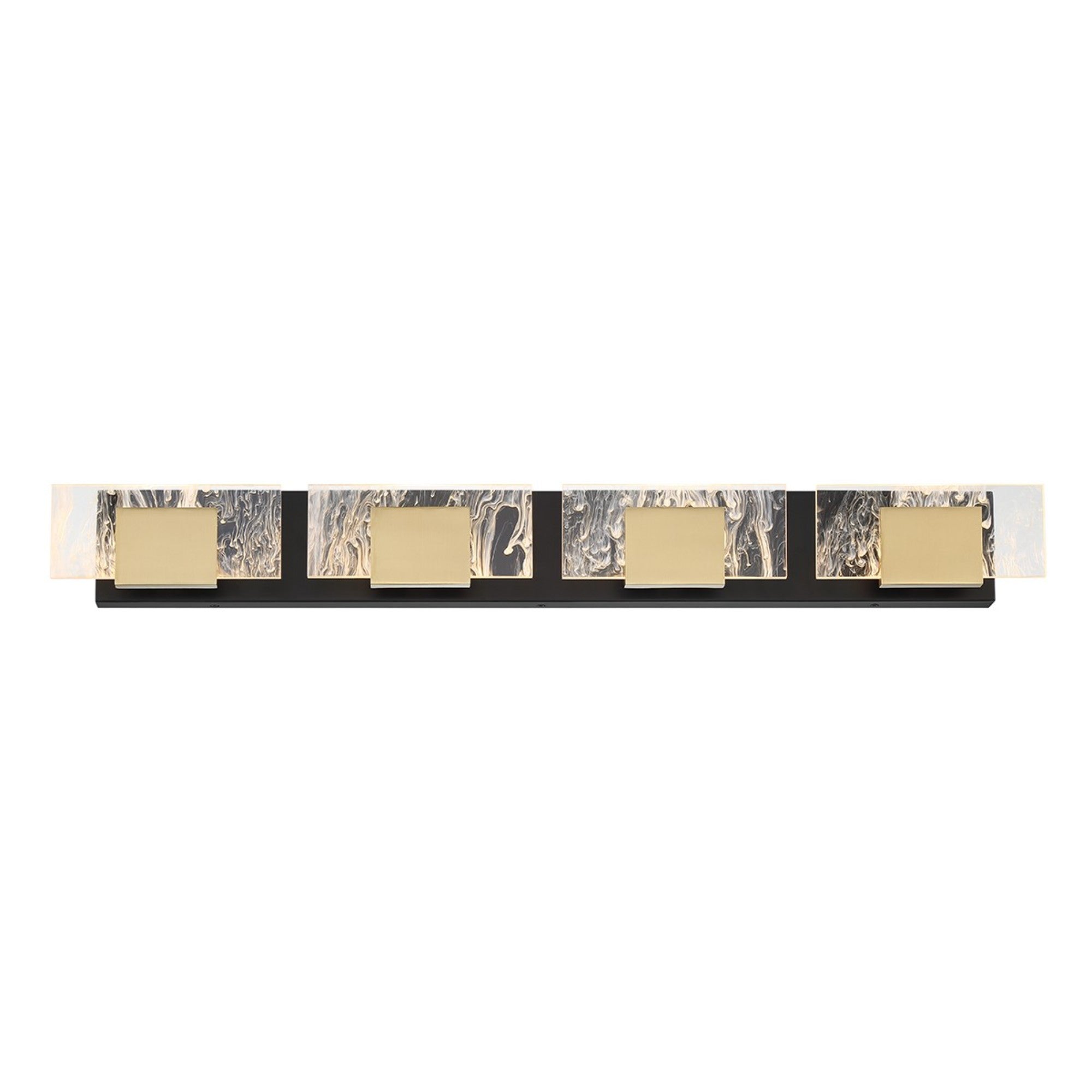Kasha 4-Light 37" LED Vanity, Gold & Black Finish - Bees Lighting