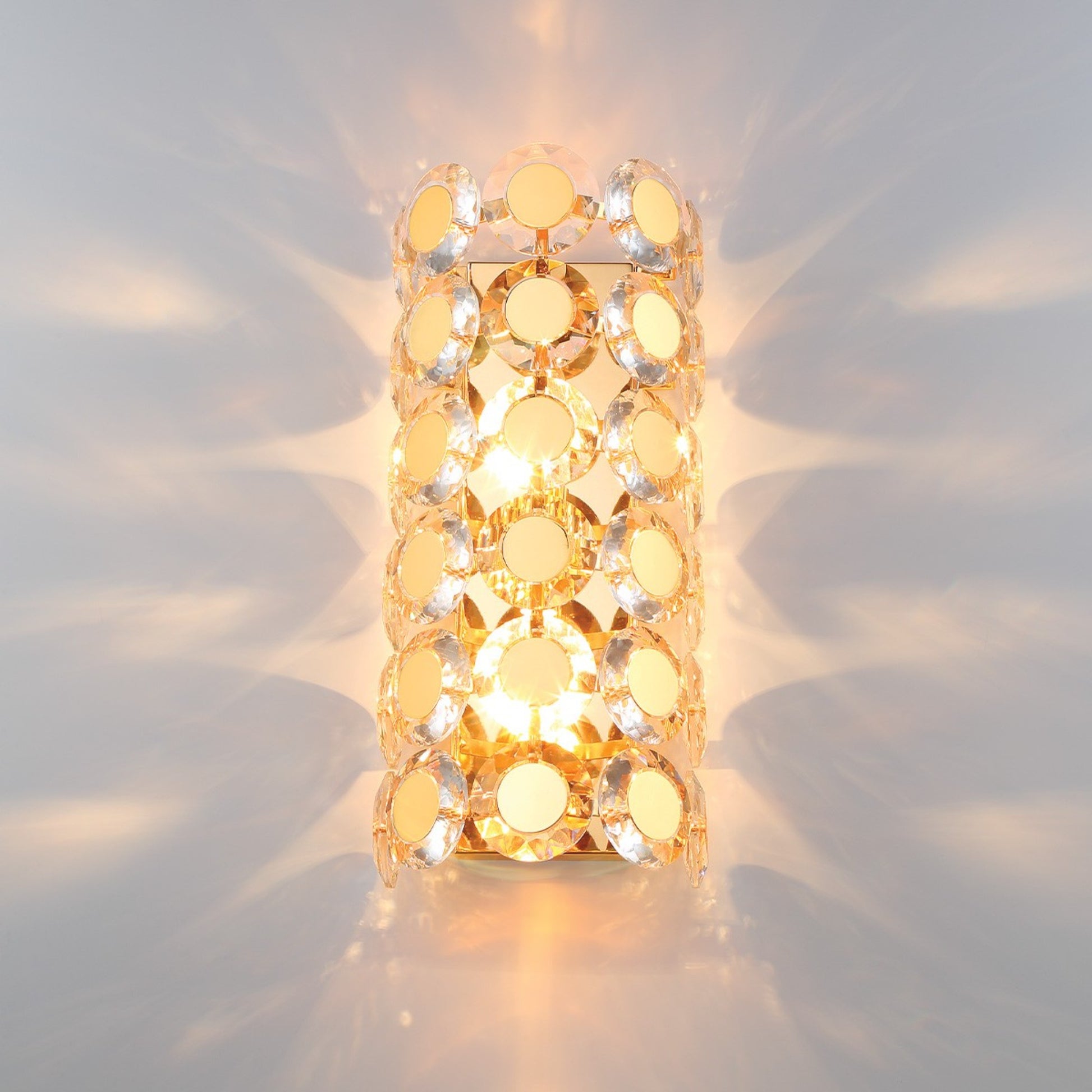 Perrene 2-Light 19" Wall Sconce, Gold Finish with Crystals - Bees Lighting