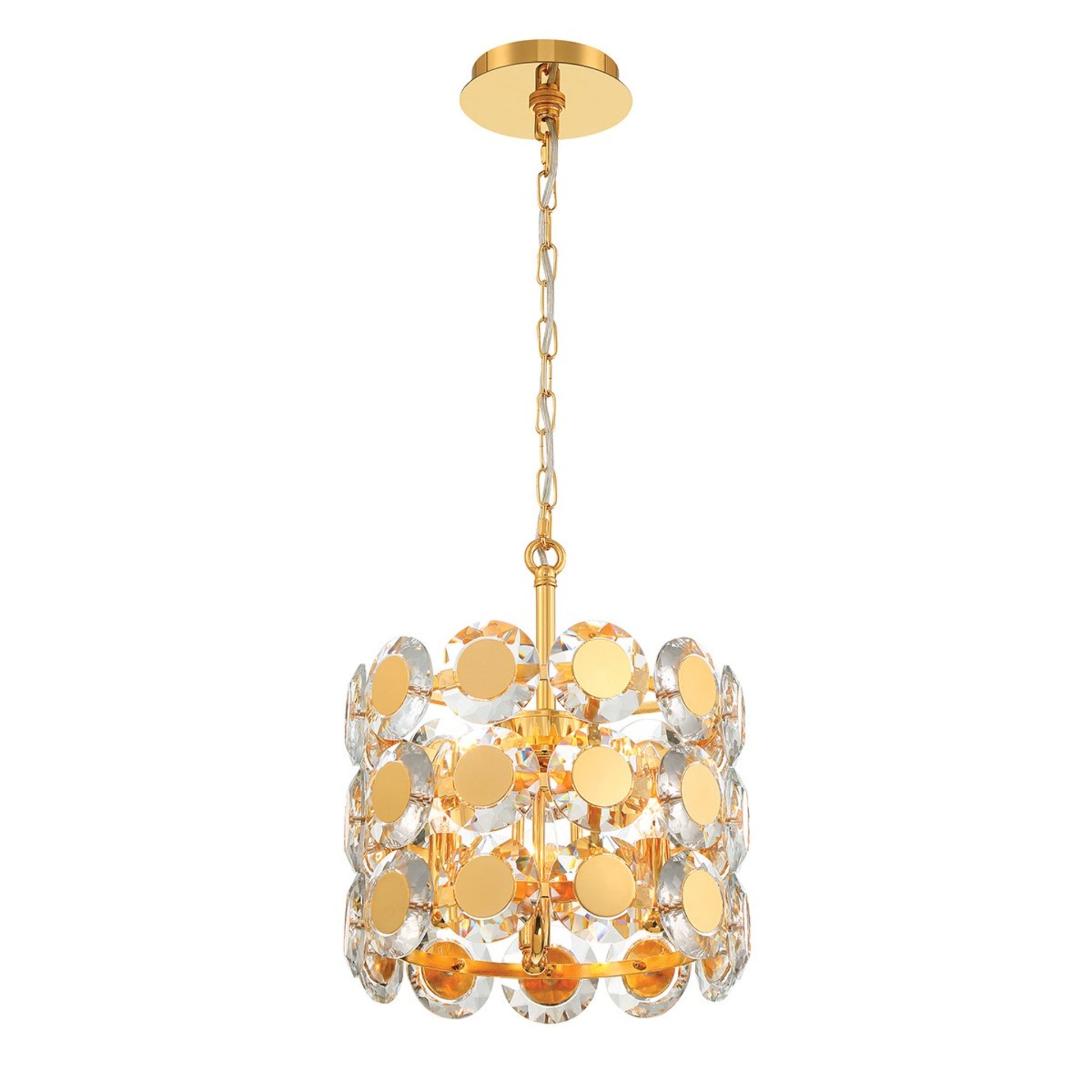 Perrene 3-Light 14" Pendant, Gold Finish with Crystals - Bees Lighting