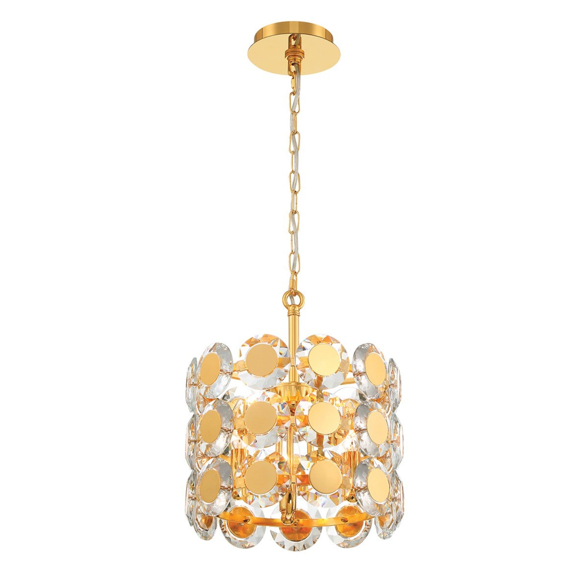Perrene 3-Light 14" Pendant, Gold Finish with Crystals - Bees Lighting