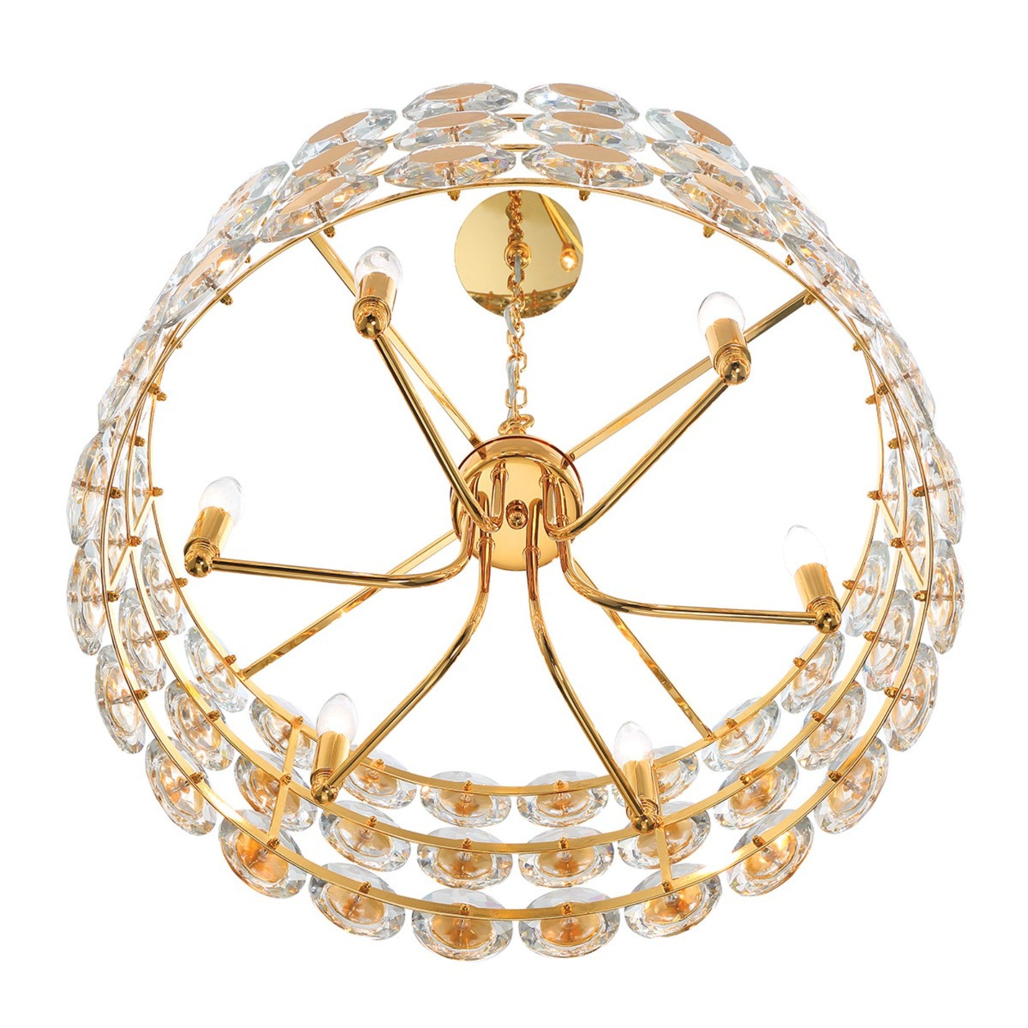 Perrene 6-Light 23" Chandelier, Gold Finish with Crystals - Bees Lighting