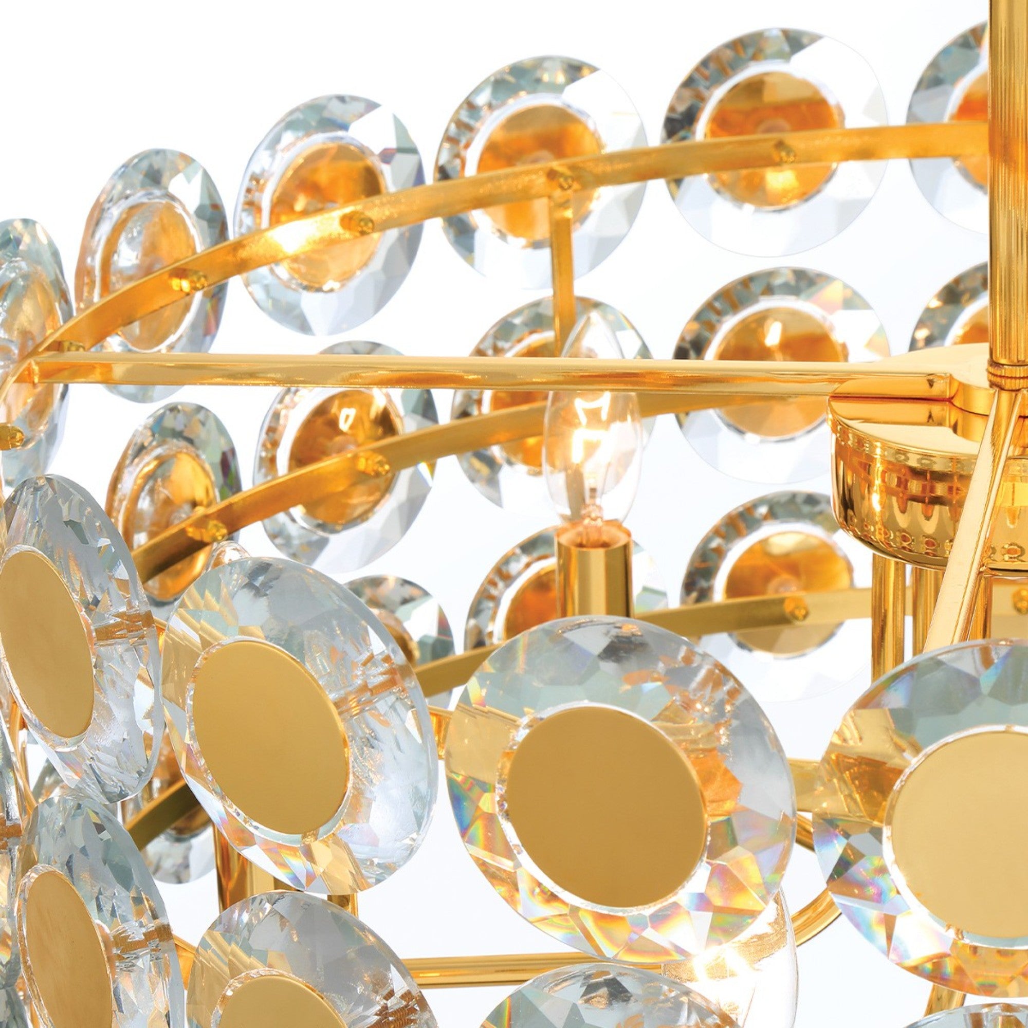 Perrene 6-Light 23" Chandelier, Gold Finish with Crystals - Bees Lighting