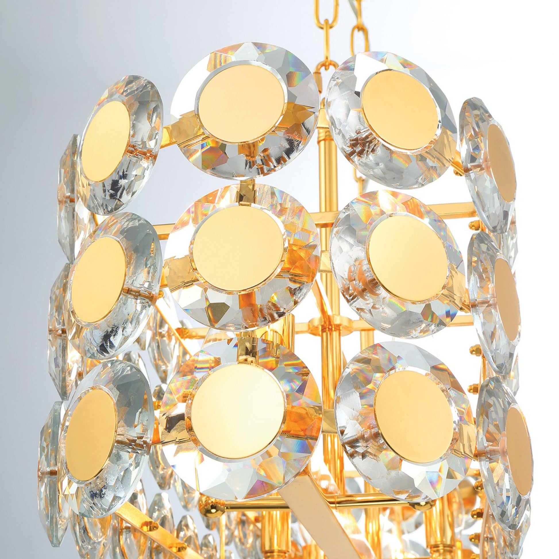 Perrene 8-Light 40" Linear Chandelier, Gold Finish with Crystals - Bees Lighting