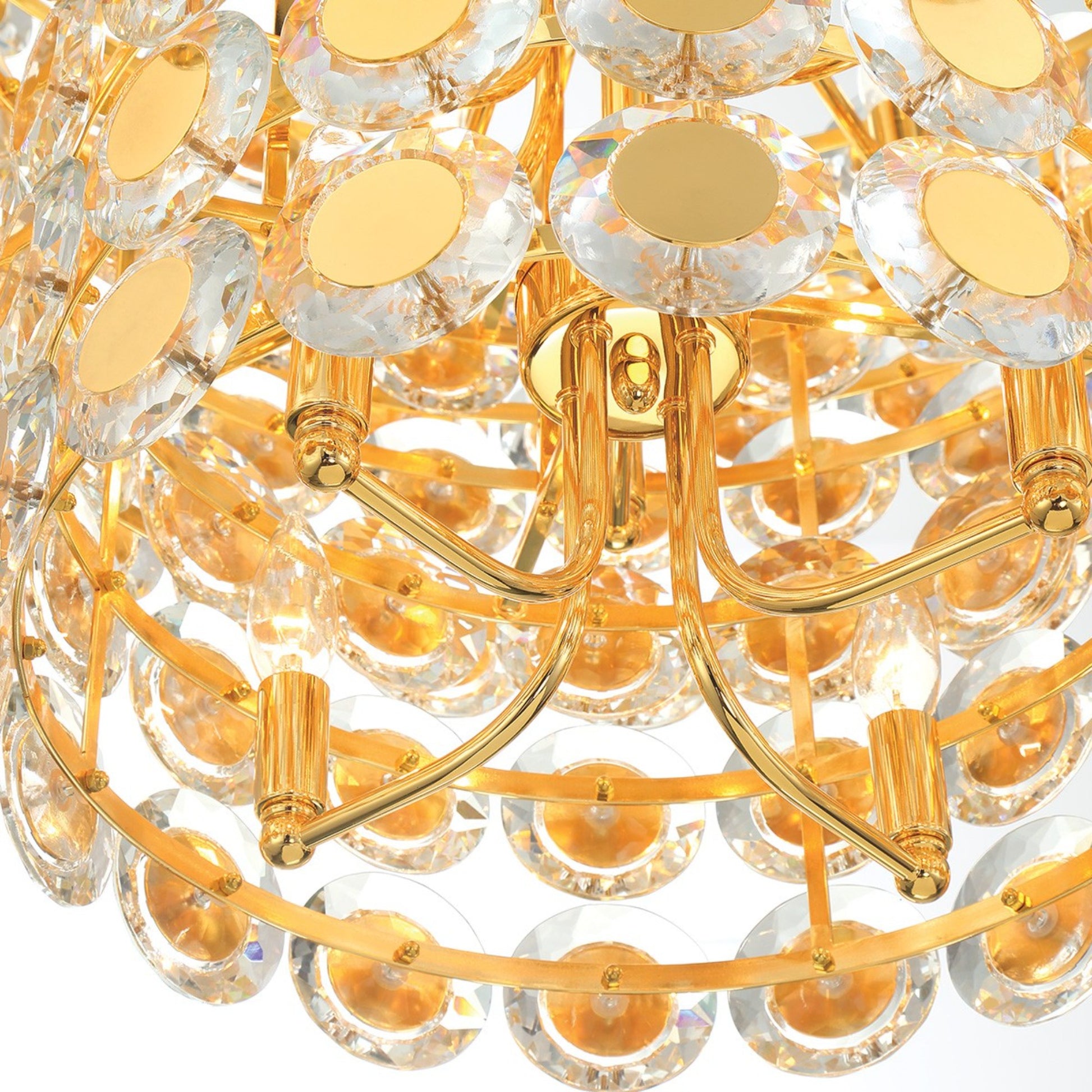 Perrene 4-Tiers 24-Light 45" Chandelier, Gold Finish with Crystals - Bees Lighting