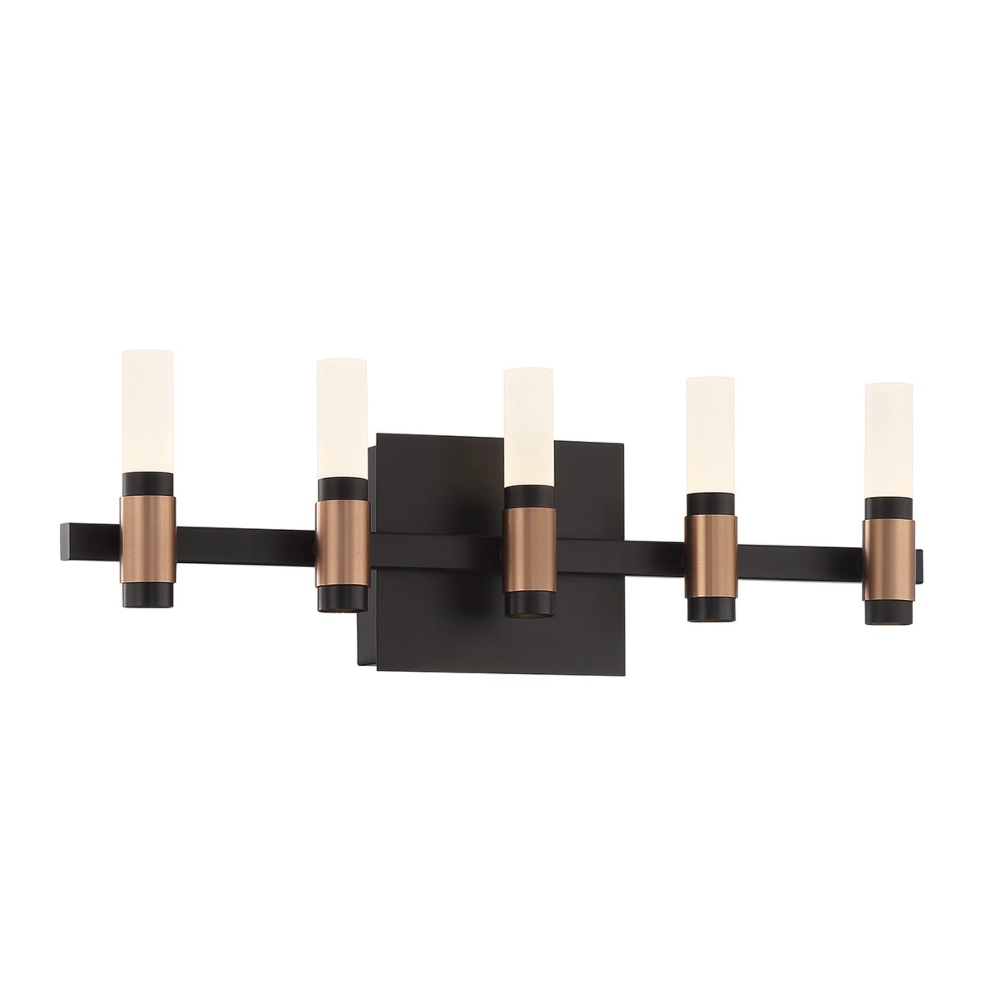 Albany 5-Light 20" LED Vanity, Black & Brass Finish - Bees Lighting