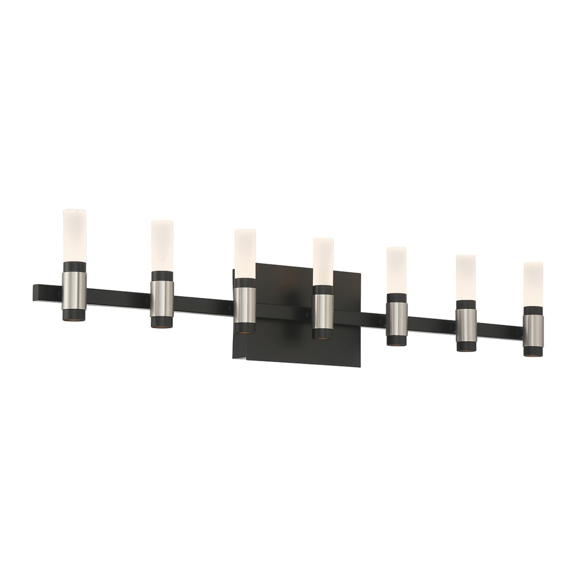 Albany 7-Light 32" LED Vanity, Silver & Black Finish - Bees Lighting