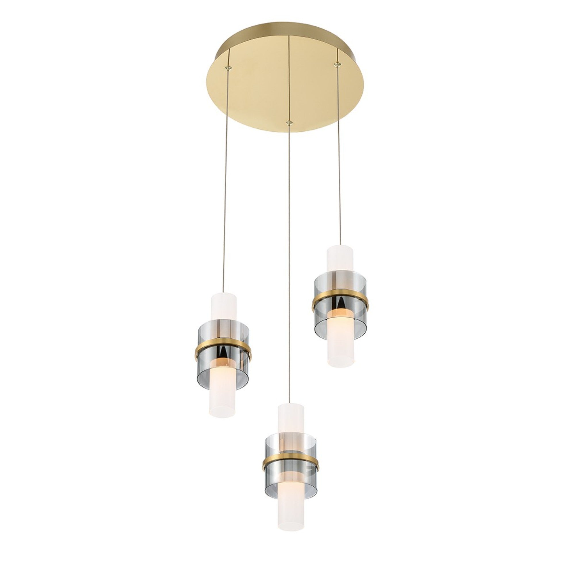 Rola 3-Light 15" LED Multi Drop Chandelier, Gold Finish - Bees Lighting