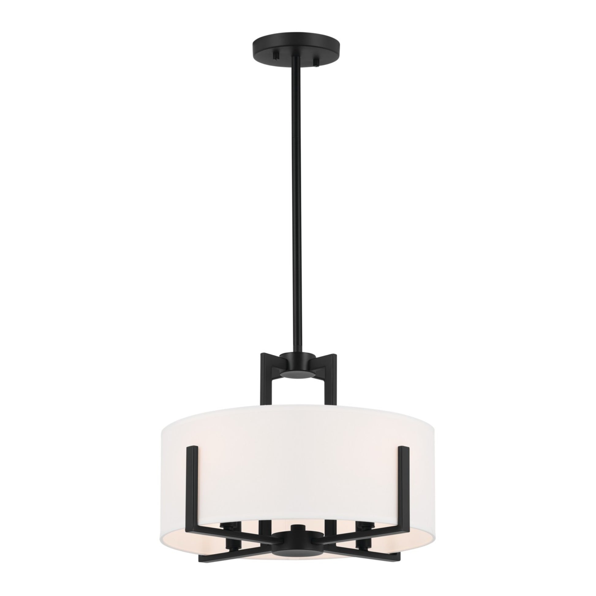 Malen 16" 4-Light Convertible Pendant, Black Finish - Bees Lighting