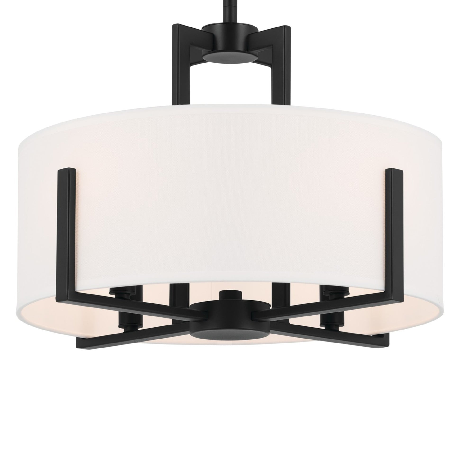 Malen 16" 4-Light Convertible Pendant, Black Finish - Bees Lighting