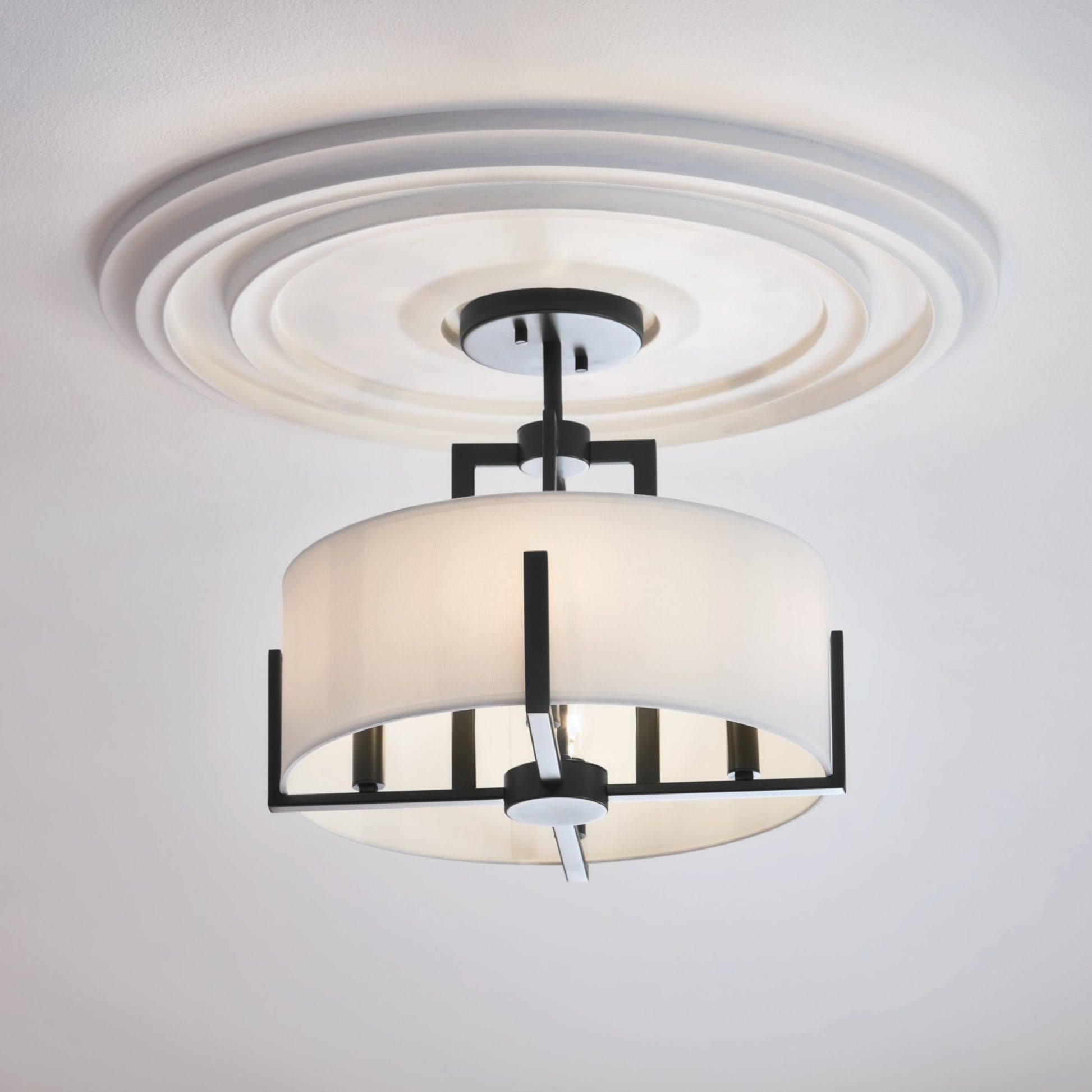 Malen 16" 4-Light Convertible Pendant, Black Finish - Bees Lighting