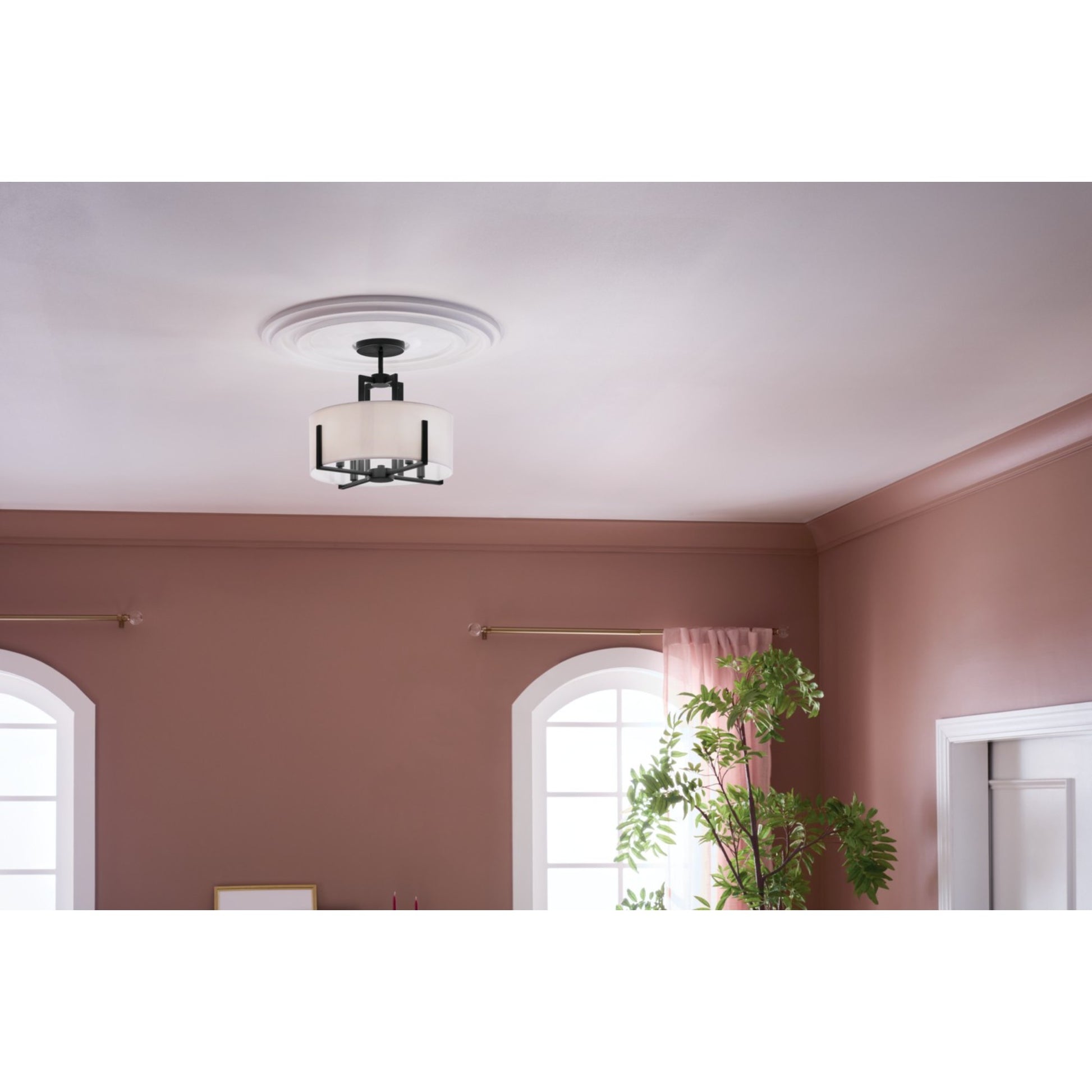 Malen 16" 4-Light Convertible Pendant, Black Finish - Bees Lighting