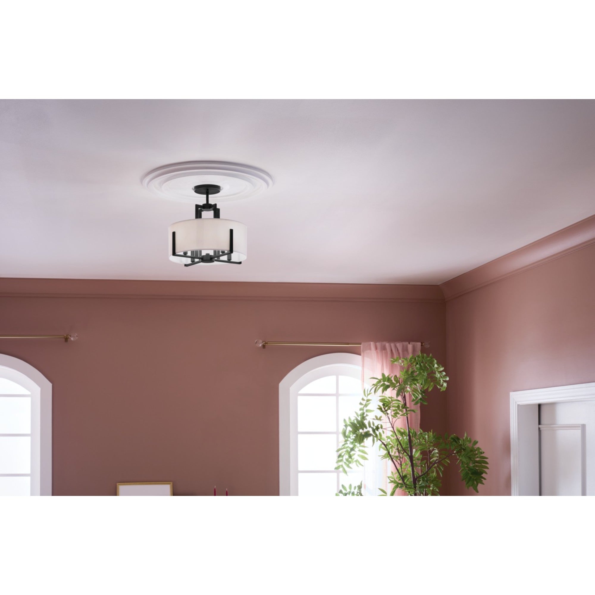 Malen 16" 4-Light Convertible Pendant, Black Finish - Bees Lighting