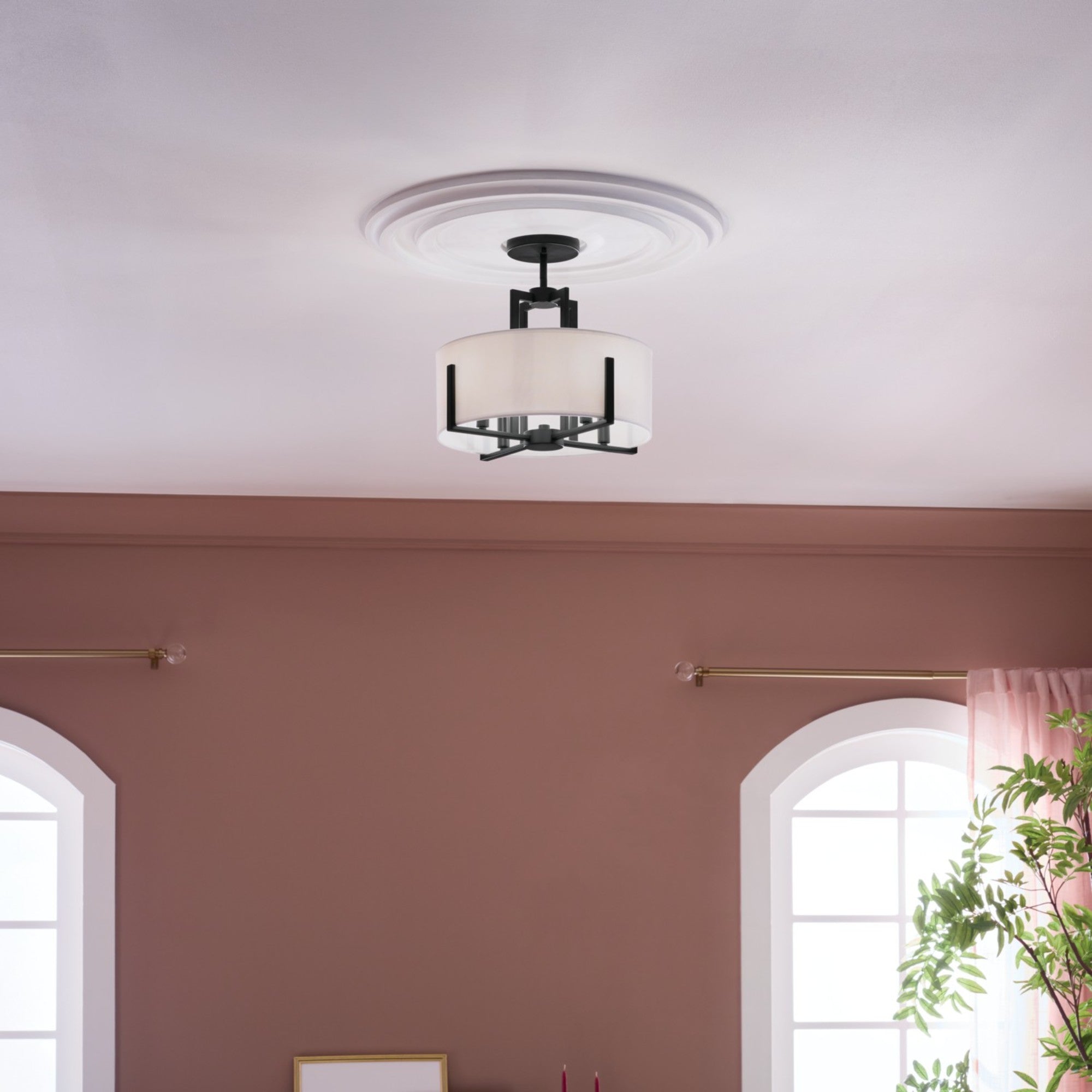 Malen 16" 4-Light Convertible Pendant, Black Finish - Bees Lighting