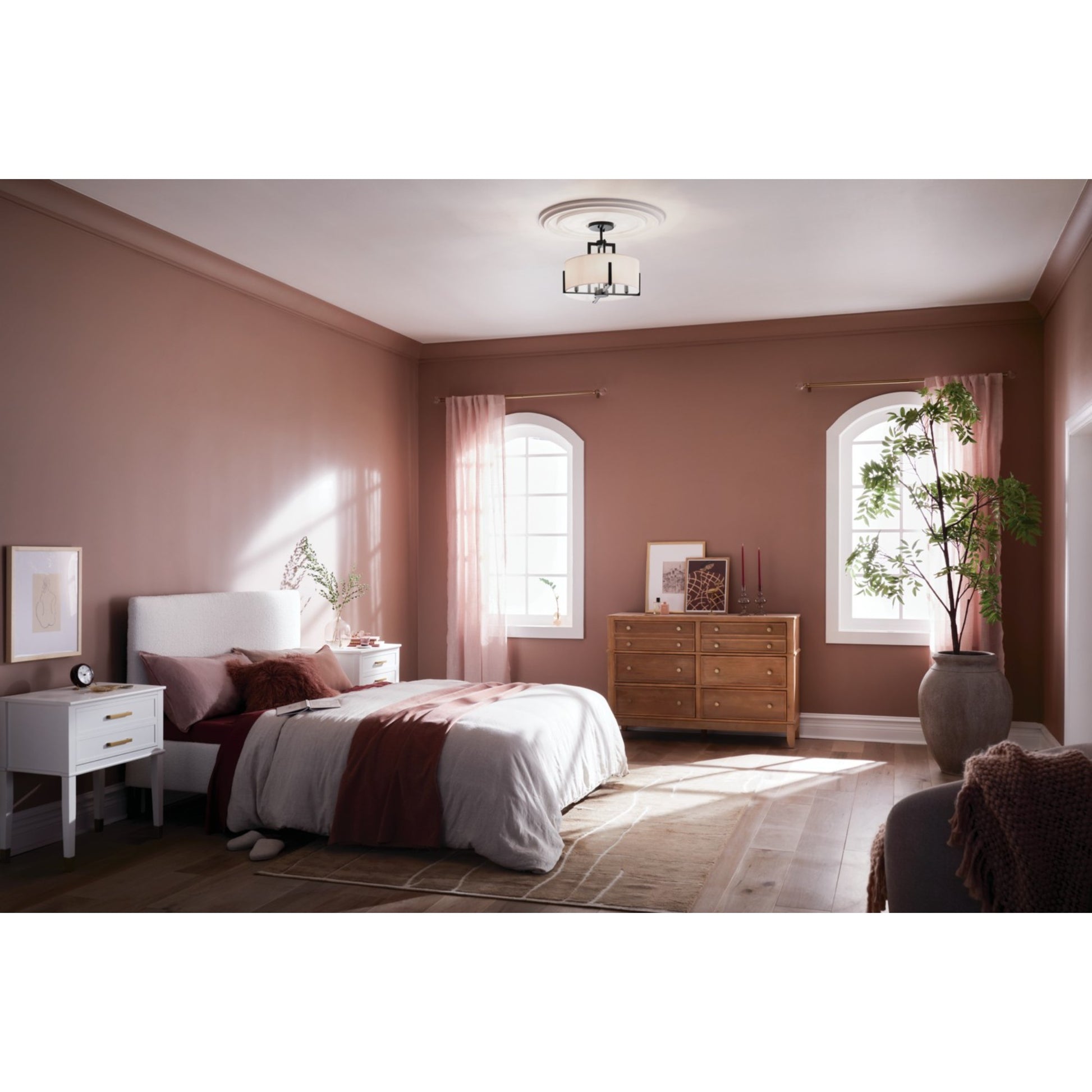 Malen 16" 4-Light Convertible Pendant, Black Finish - Bees Lighting