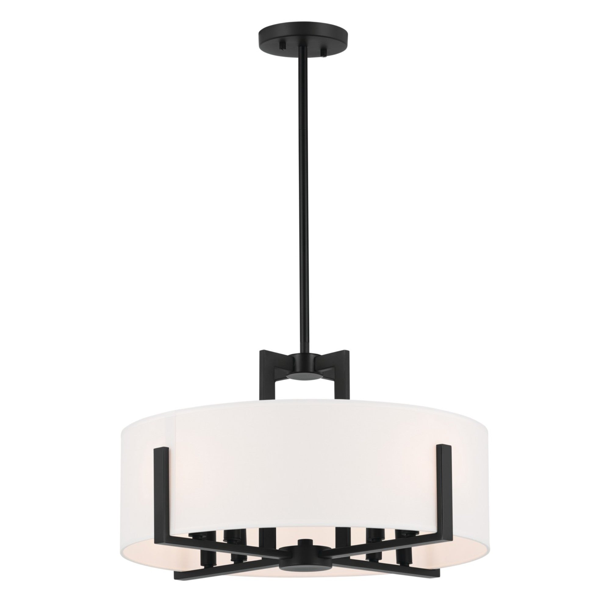 Malen 20" 8-Light Convertible Pendant, Black Finish - Bees Lighting