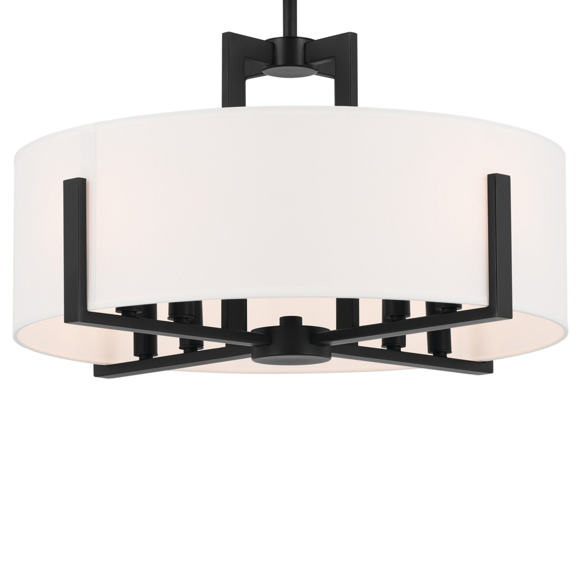 Malen 20" 8-Light Convertible Pendant, Black Finish - Bees Lighting