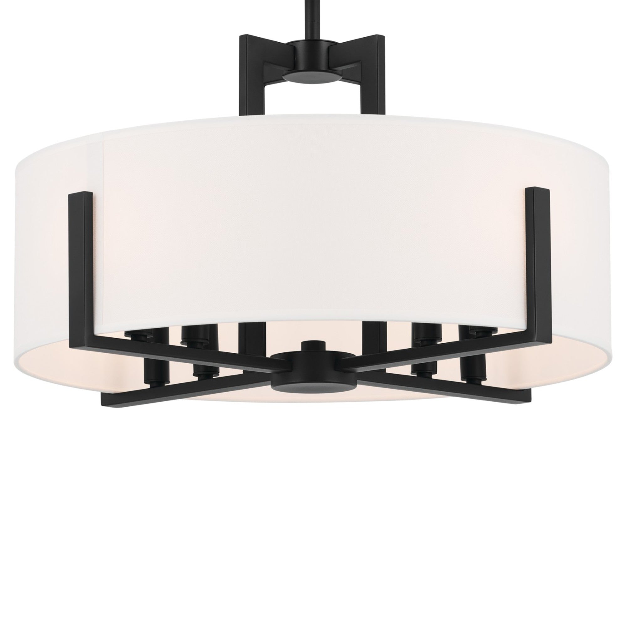 Malen 20" 8-Light Convertible Pendant, Black Finish - Bees Lighting