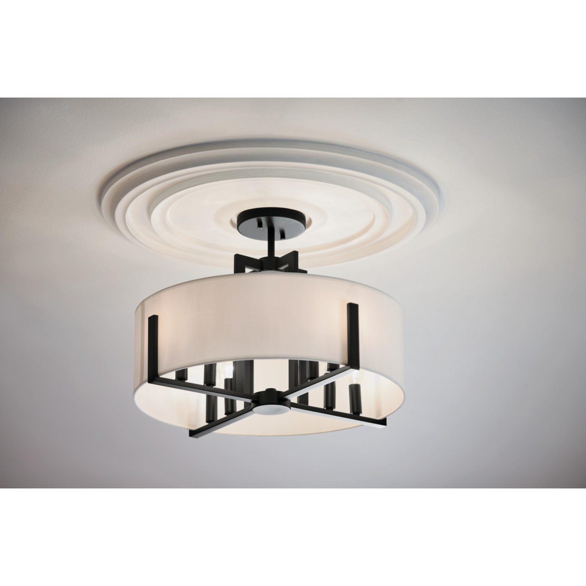 Malen 20" 8-Light Convertible Pendant, Black Finish - Bees Lighting