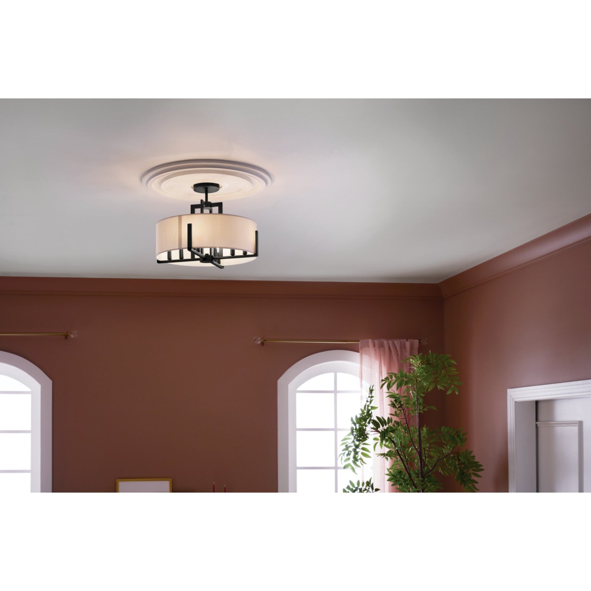 Malen 20" 8-Light Convertible Pendant, Black Finish - Bees Lighting