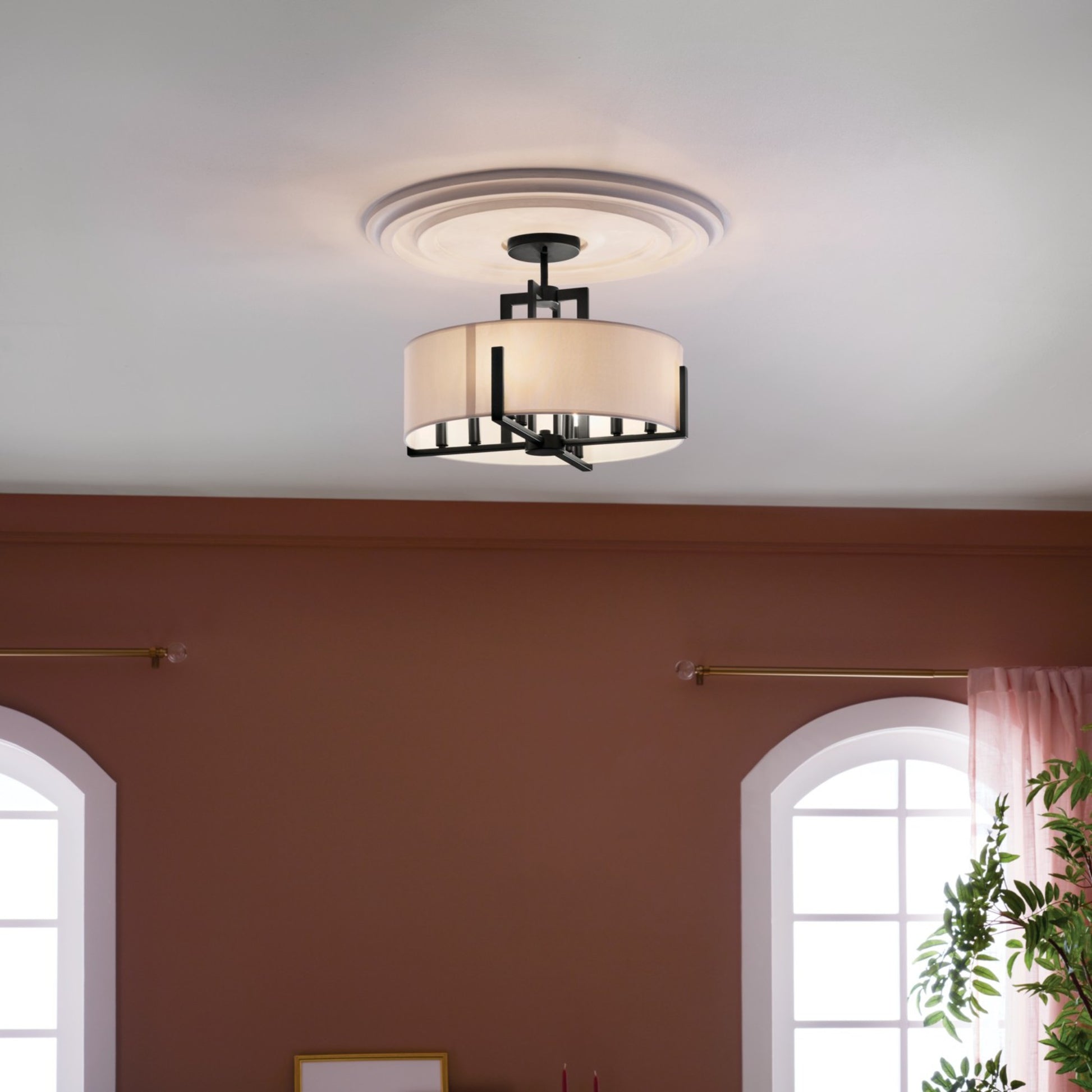 Malen 20" 8-Light Convertible Pendant, Black Finish - Bees Lighting