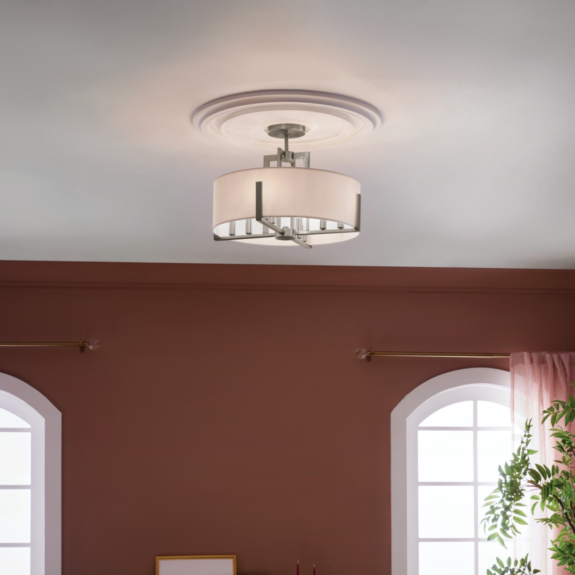 Malen 20" 8-Light Convertible Pendant, Classic Pewter Finish - Bees Lighting