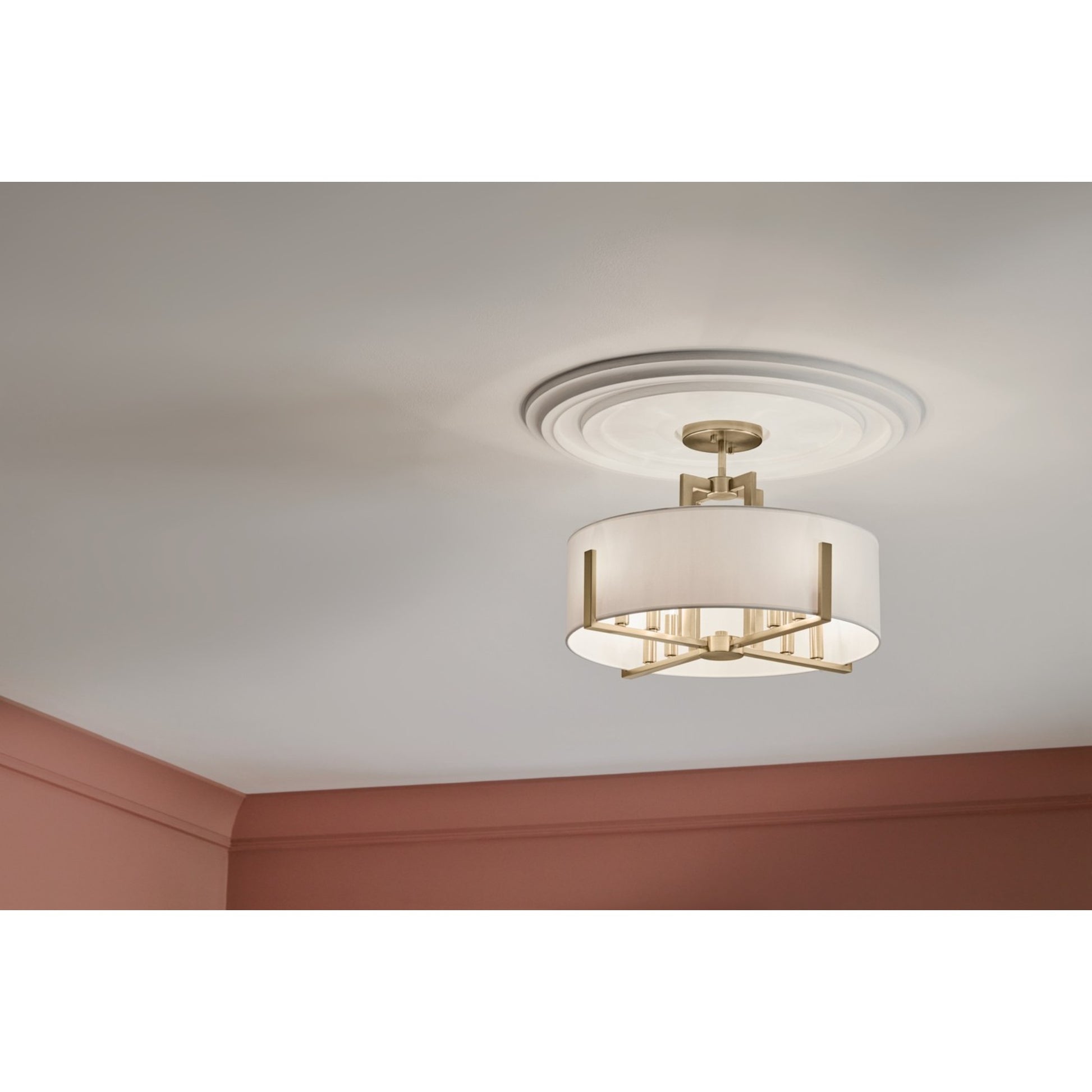 Malen 20" 8-Light Convertible Pendant, Champagne Bronze Finish - Bees Lighting