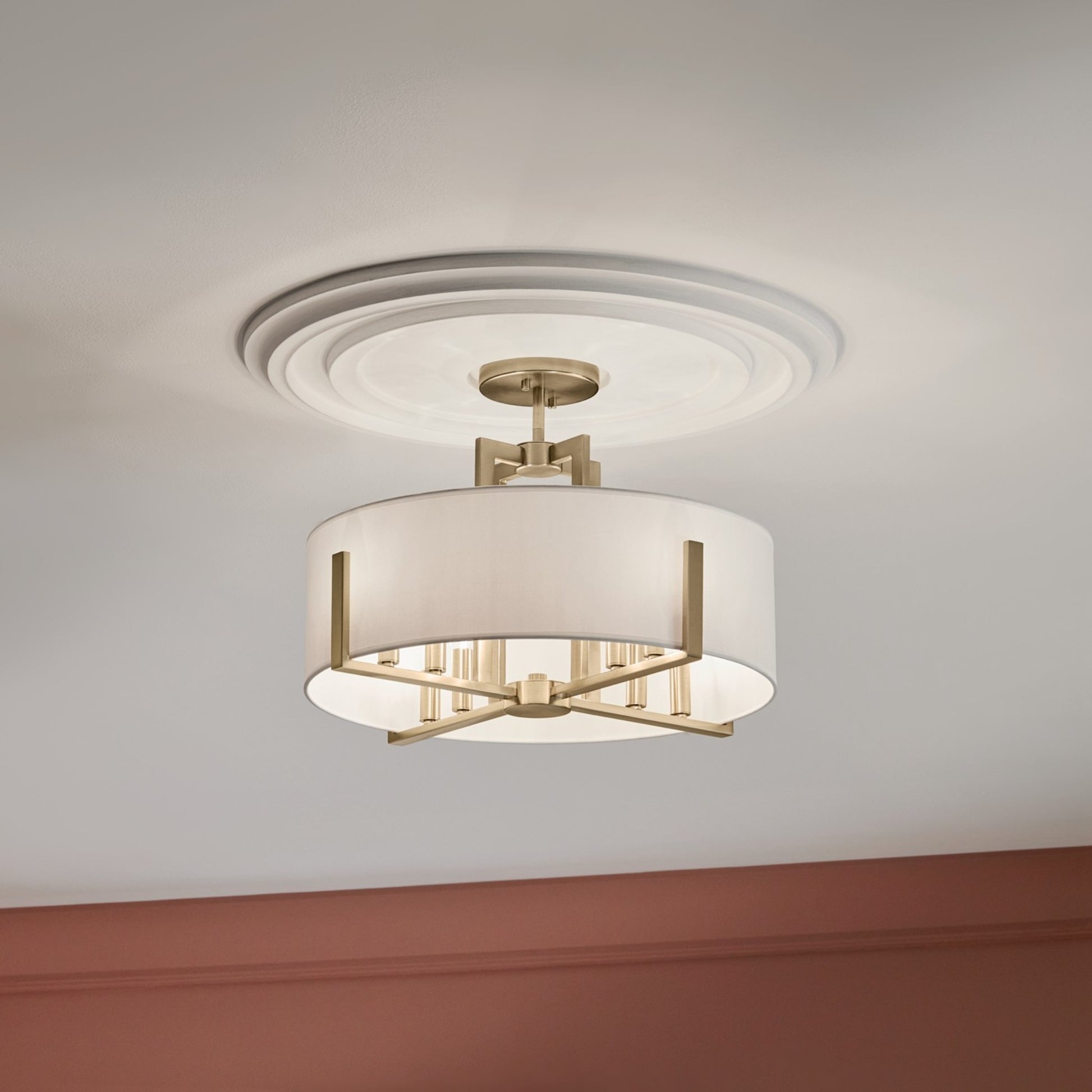 Malen 20" 8-Light Convertible Pendant, Champagne Bronze Finish - Bees Lighting