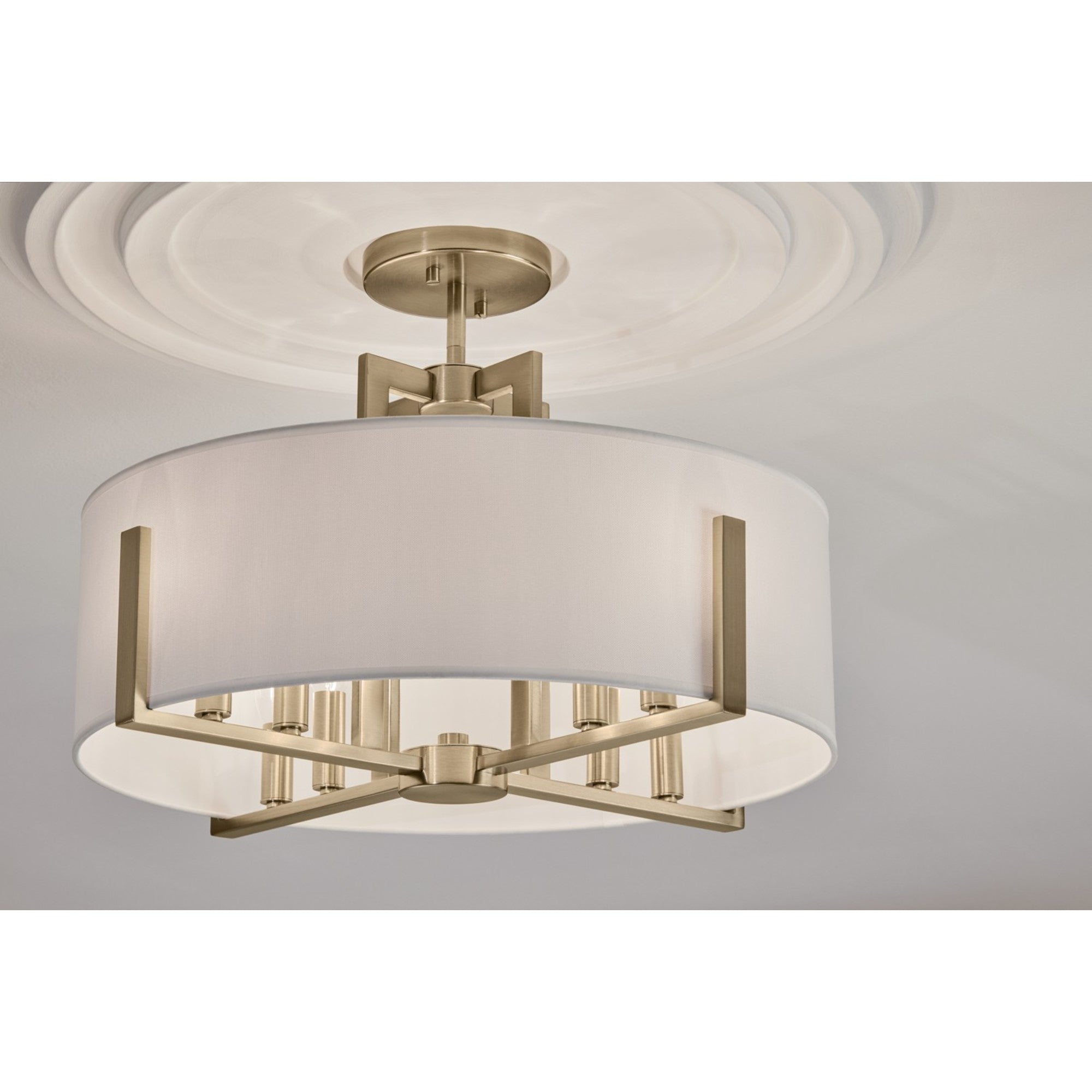 Malen 20" 8-Light Convertible Pendant, Champagne Bronze Finish - Bees Lighting