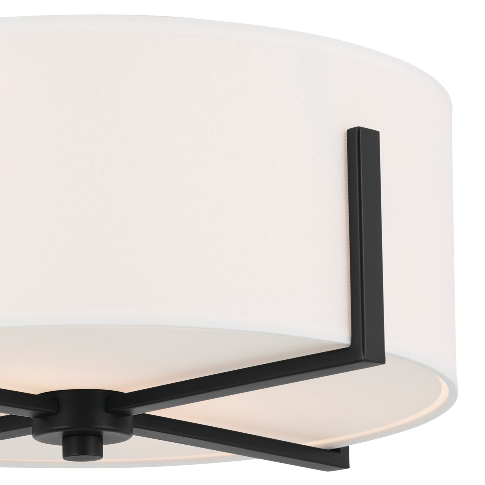 Malen 16" 2-Light Flush Mount, Black Finish - Bees Lighting