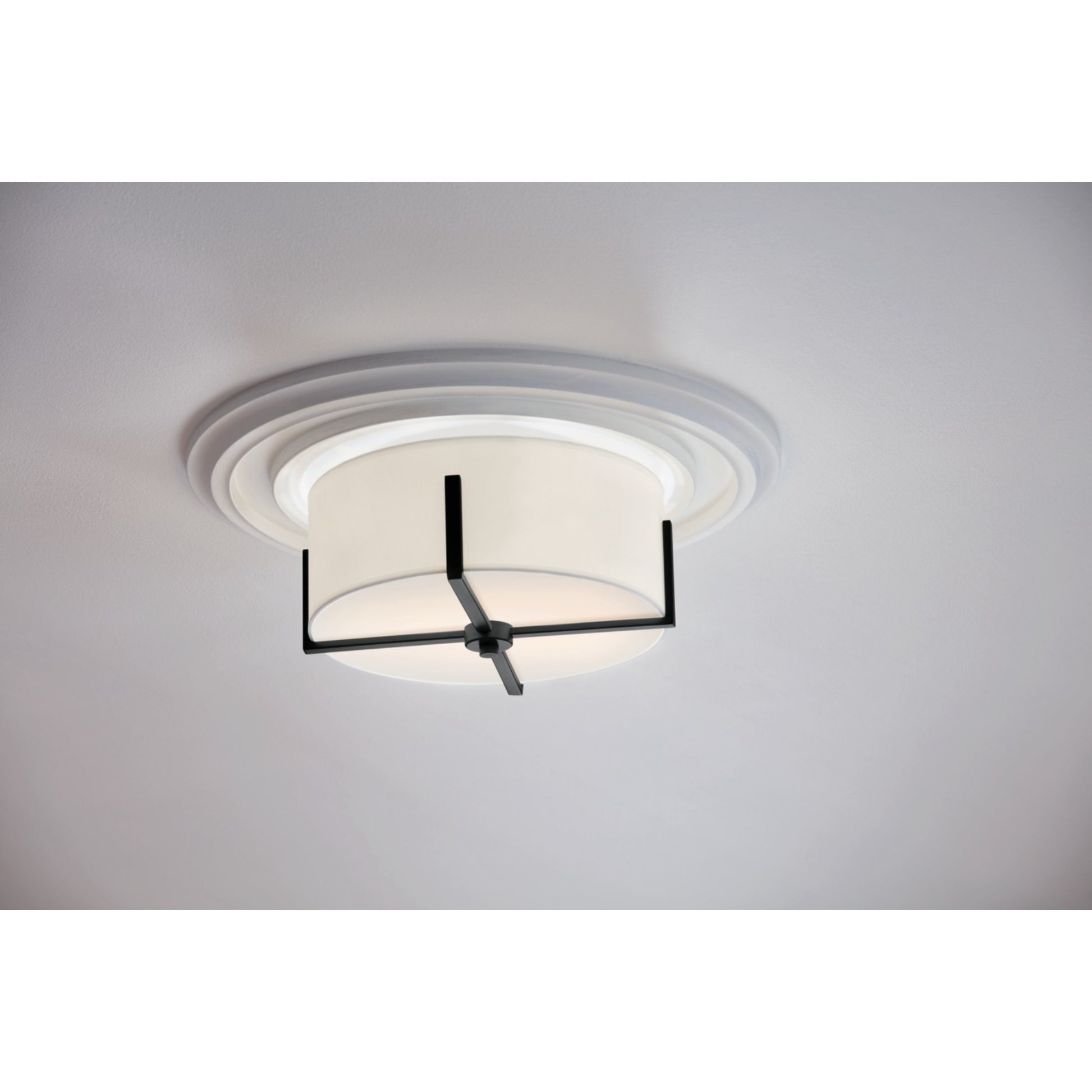 Malen 16" 2-Light Flush Mount, Black Finish - Bees Lighting