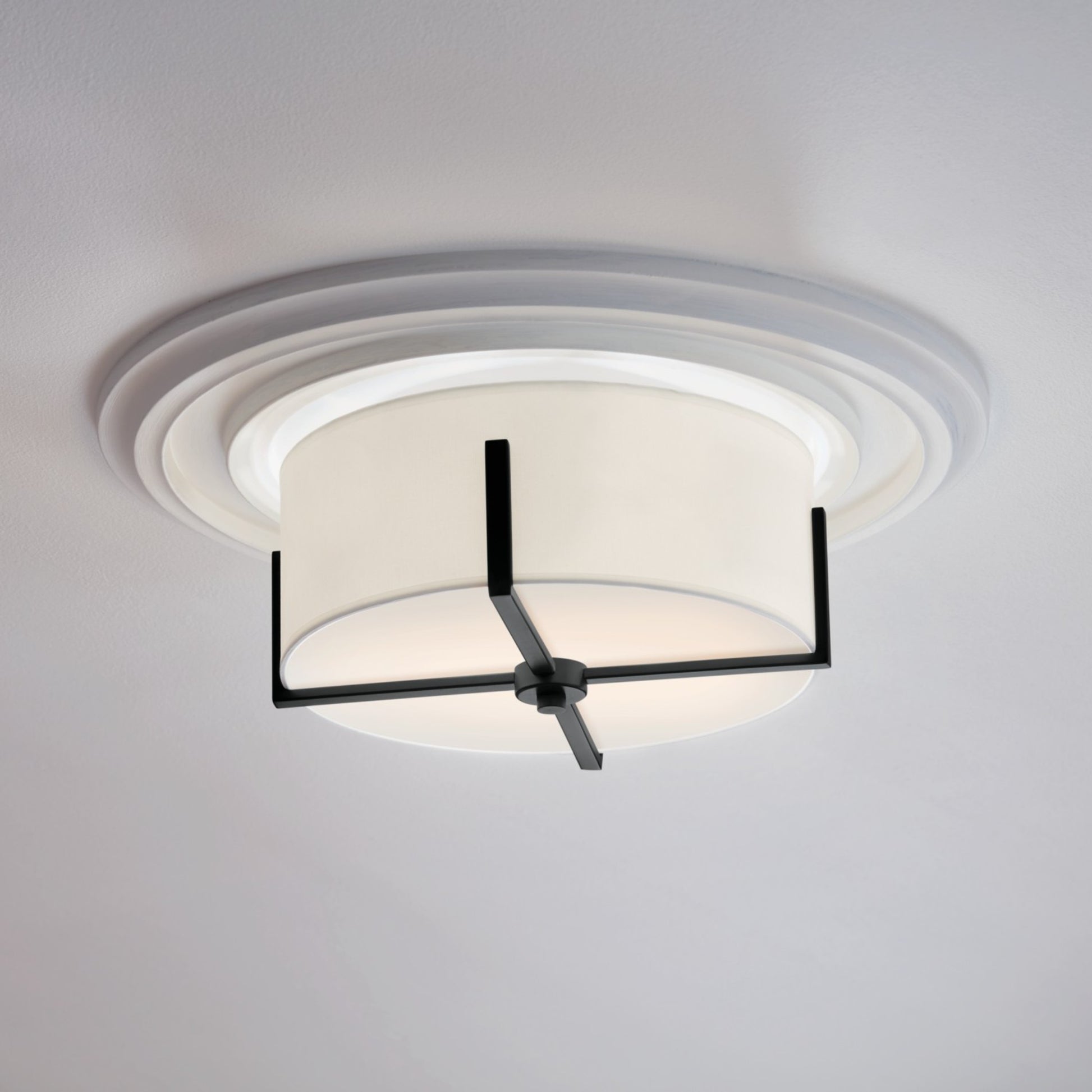 Malen 16" 2-Light Flush Mount, Black Finish - Bees Lighting