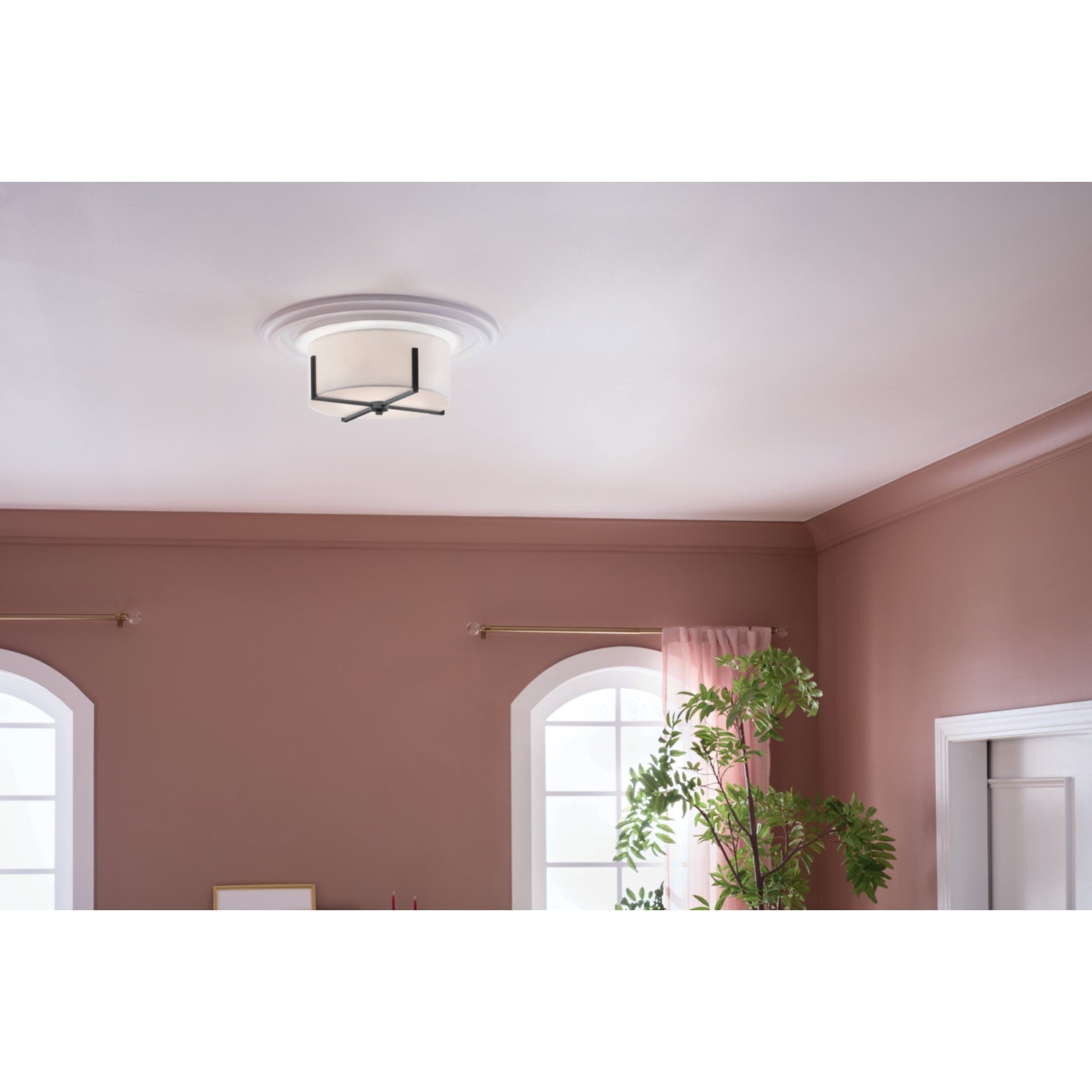 Malen 16" 2-Light Flush Mount, Black Finish - Bees Lighting