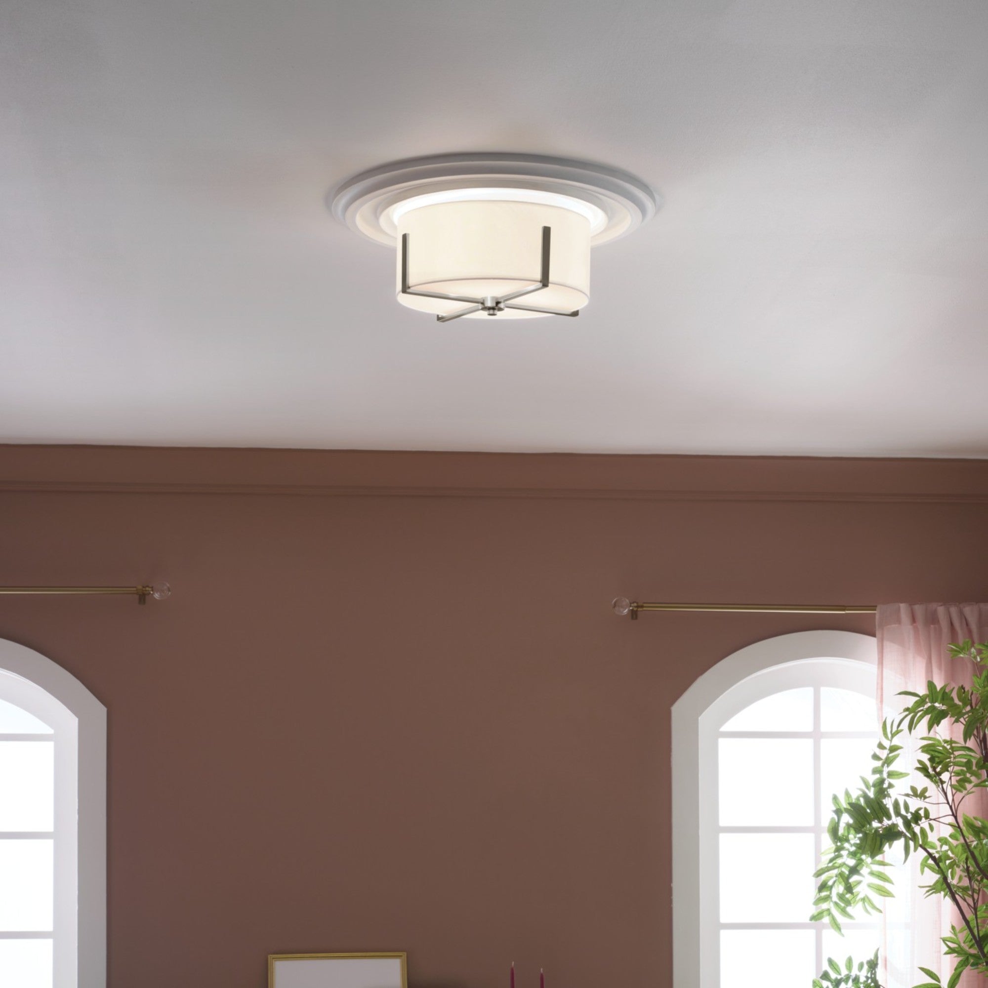 Malen 16" 2-Light Flush Mount, Classic Pewter Finish - Bees Lighting