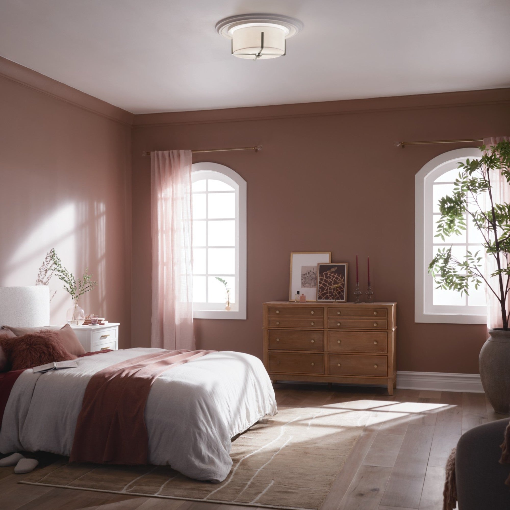 Malen 16" 2-Light Flush Mount, Classic Pewter Finish - Bees Lighting
