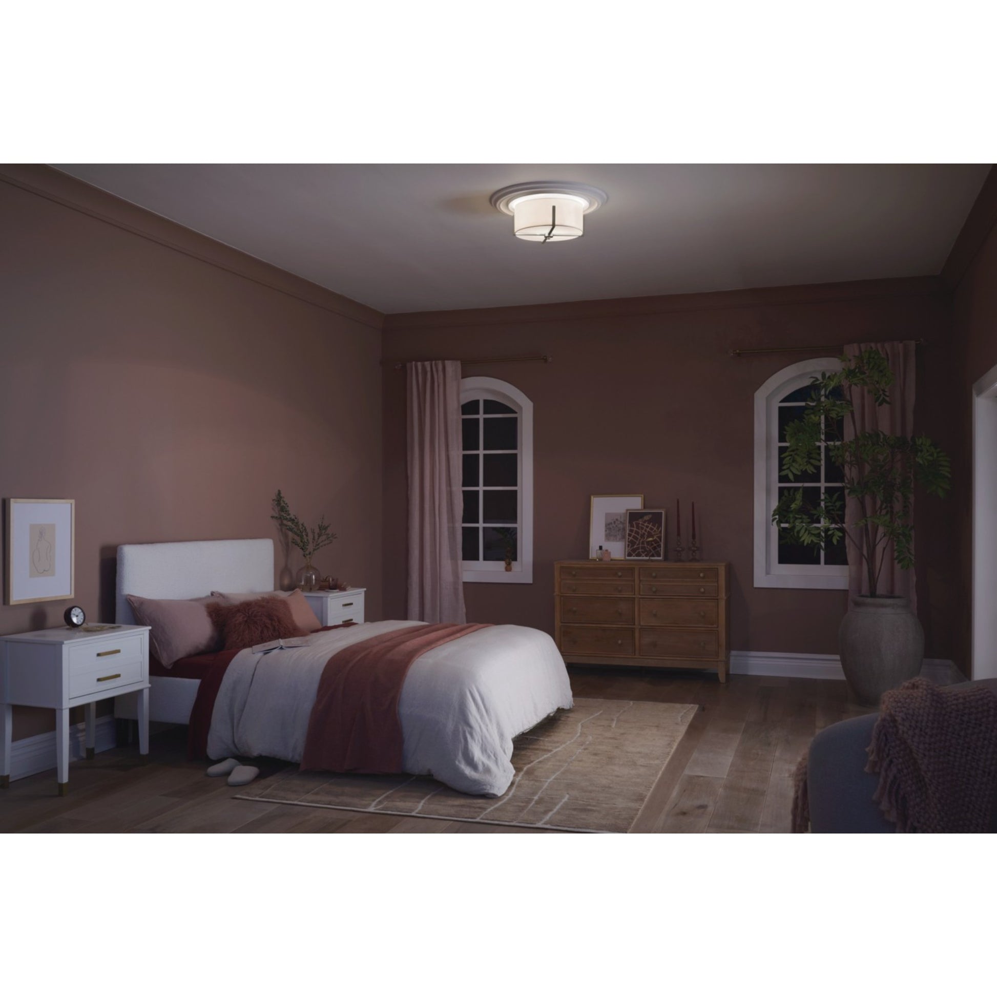 Malen 16" 2-Light Flush Mount, Classic Pewter Finish - Bees Lighting