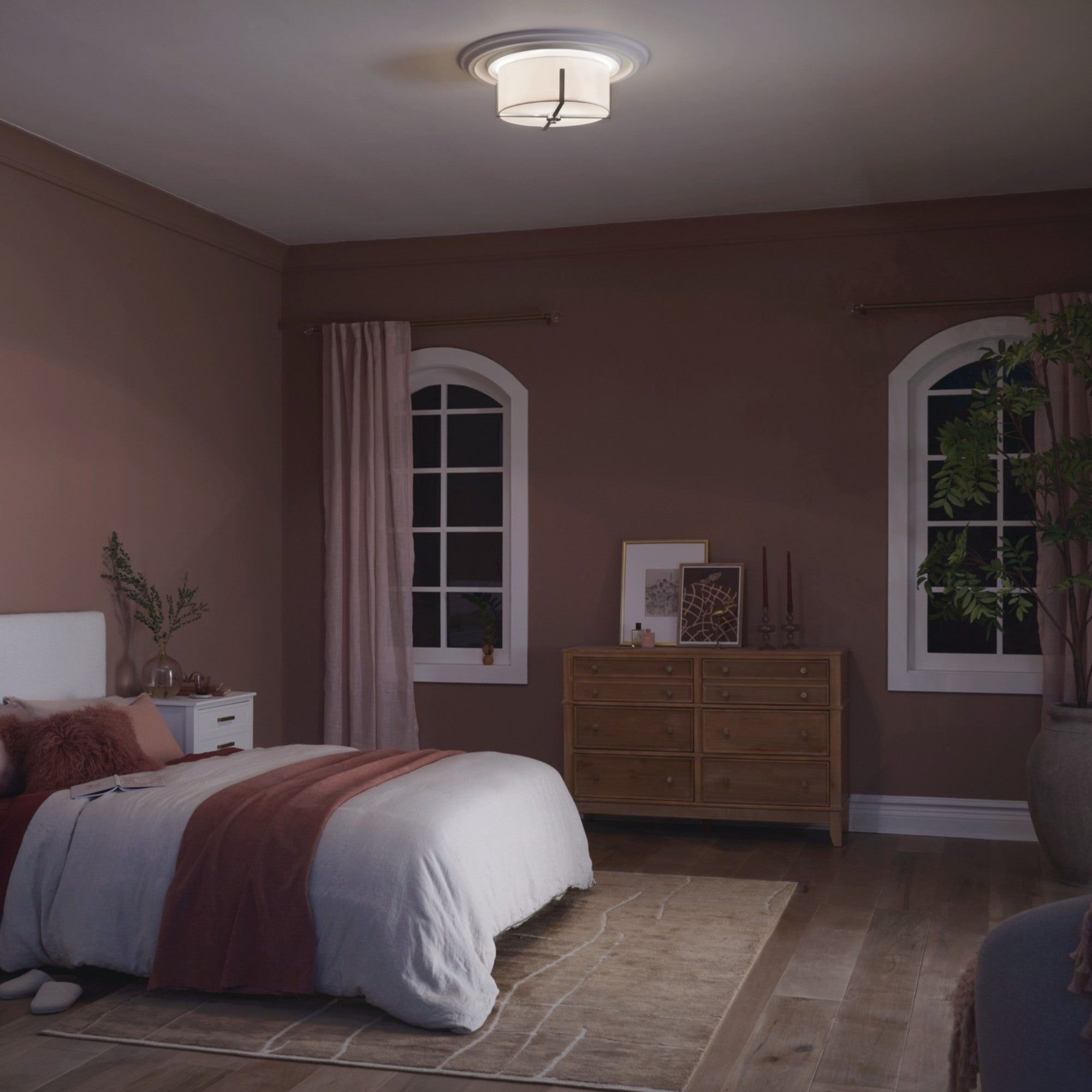 Malen 16" 2-Light Flush Mount, Classic Pewter Finish - Bees Lighting