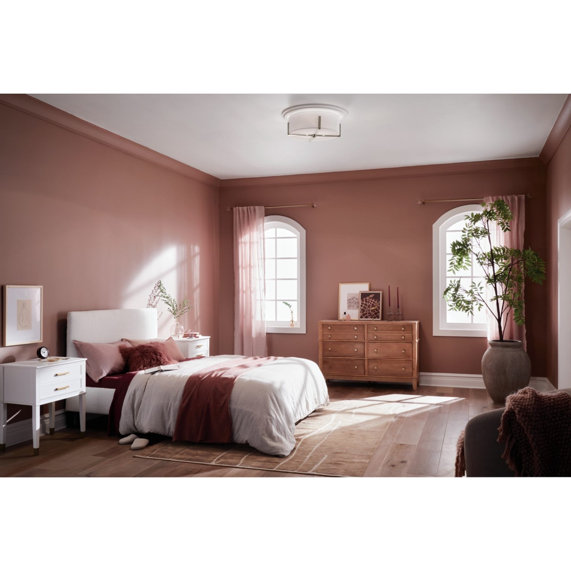 Malen 20" 4-Light Flush Mount, Classic Pewter Finish - Bees Lighting