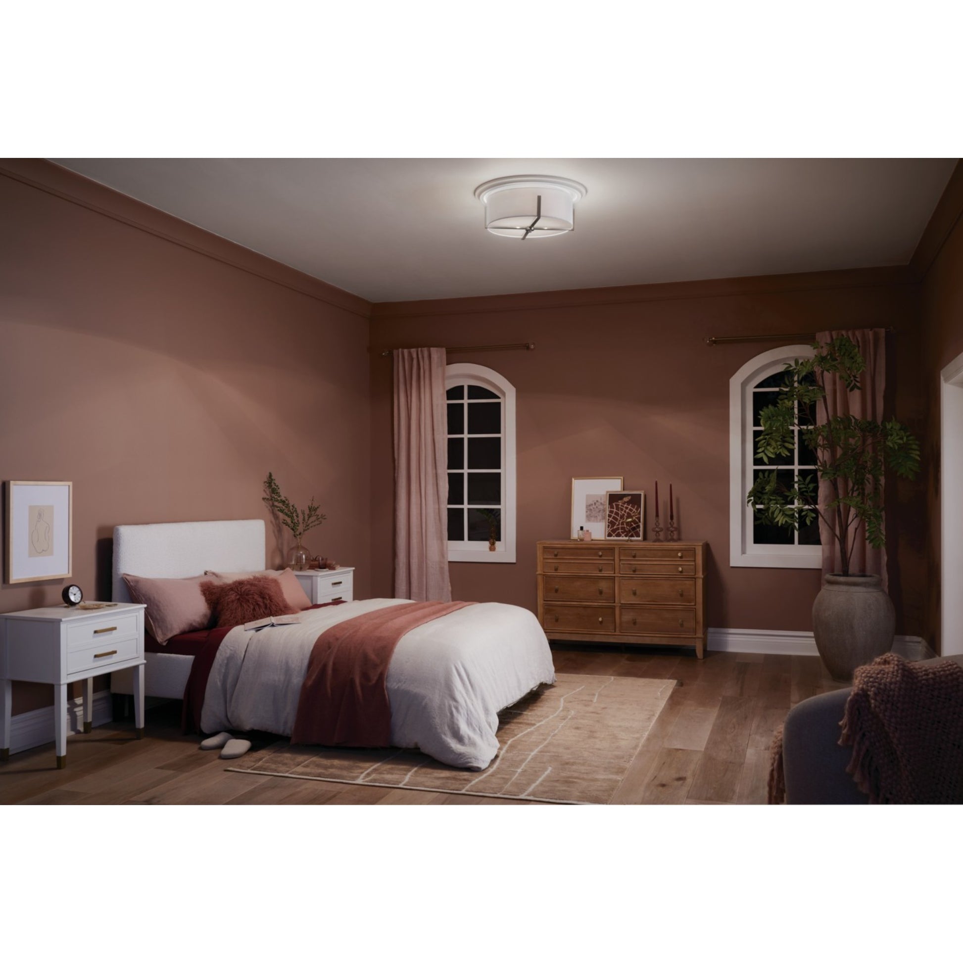 Malen 20" 4-Light Flush Mount, Classic Pewter Finish - Bees Lighting