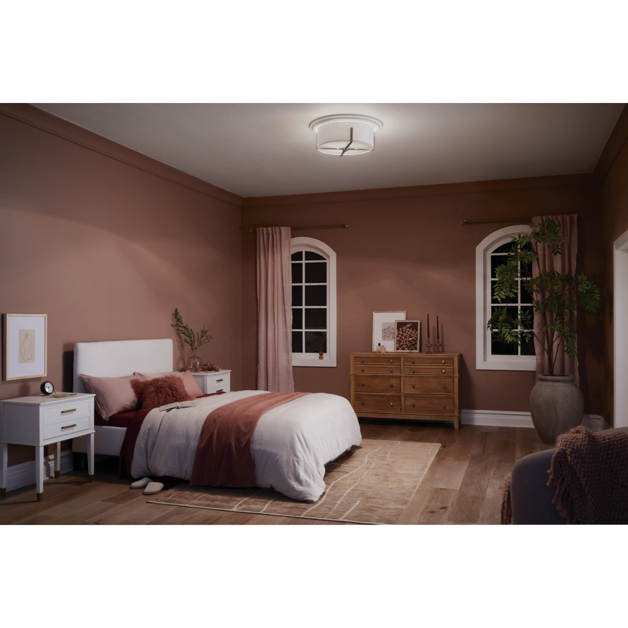Malen 20" 4-Light Flush Mount, Classic Pewter Finish - Bees Lighting