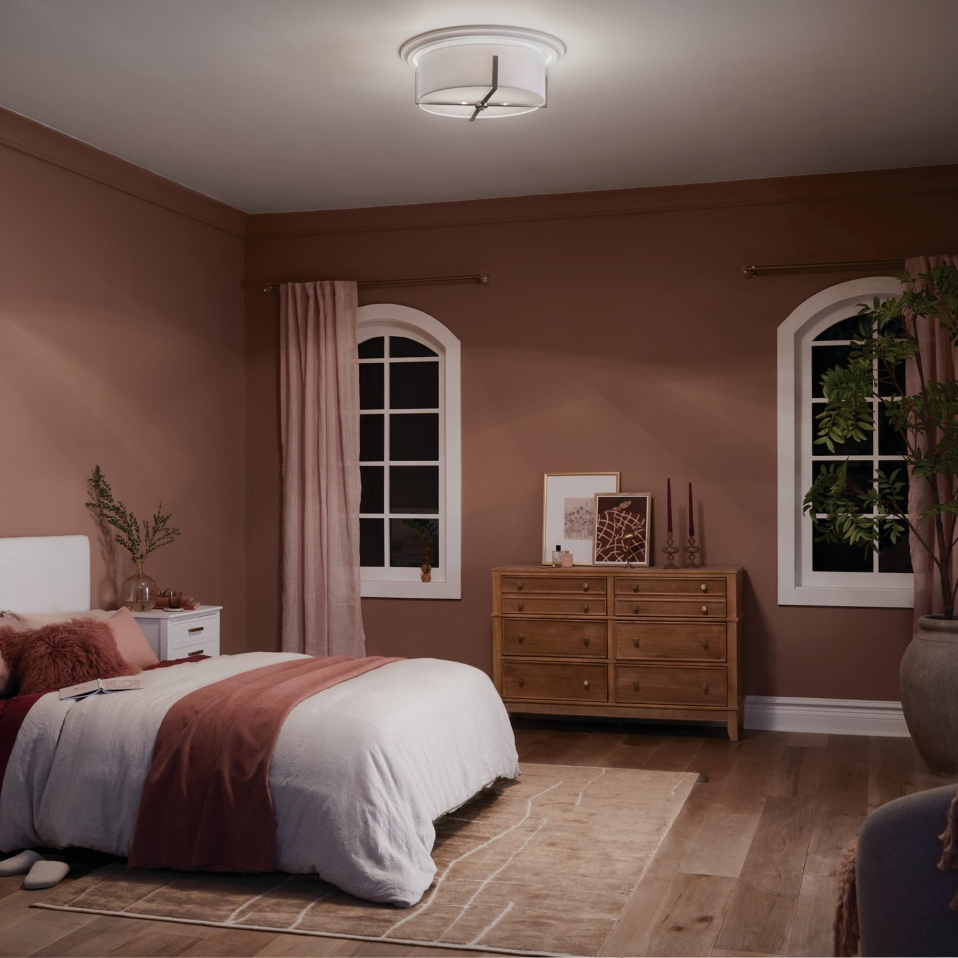 Malen 20" 4-Light Flush Mount, Classic Pewter Finish - Bees Lighting