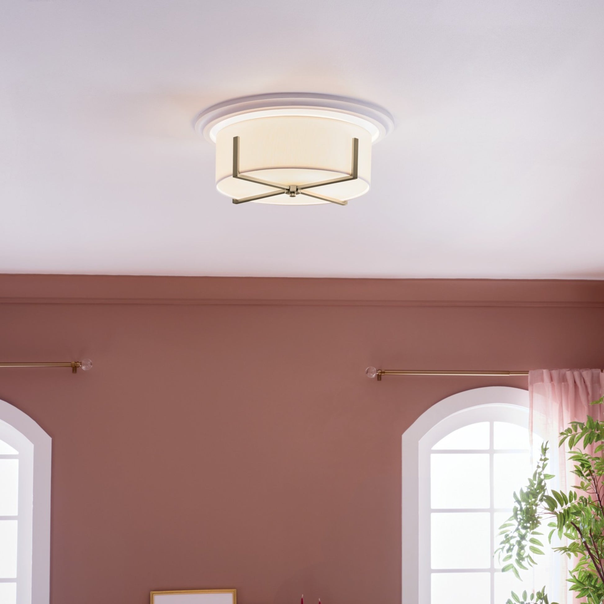 Malen 20" 4-Light Flush Mount, Champagne Bronze Finish - Bees Lighting