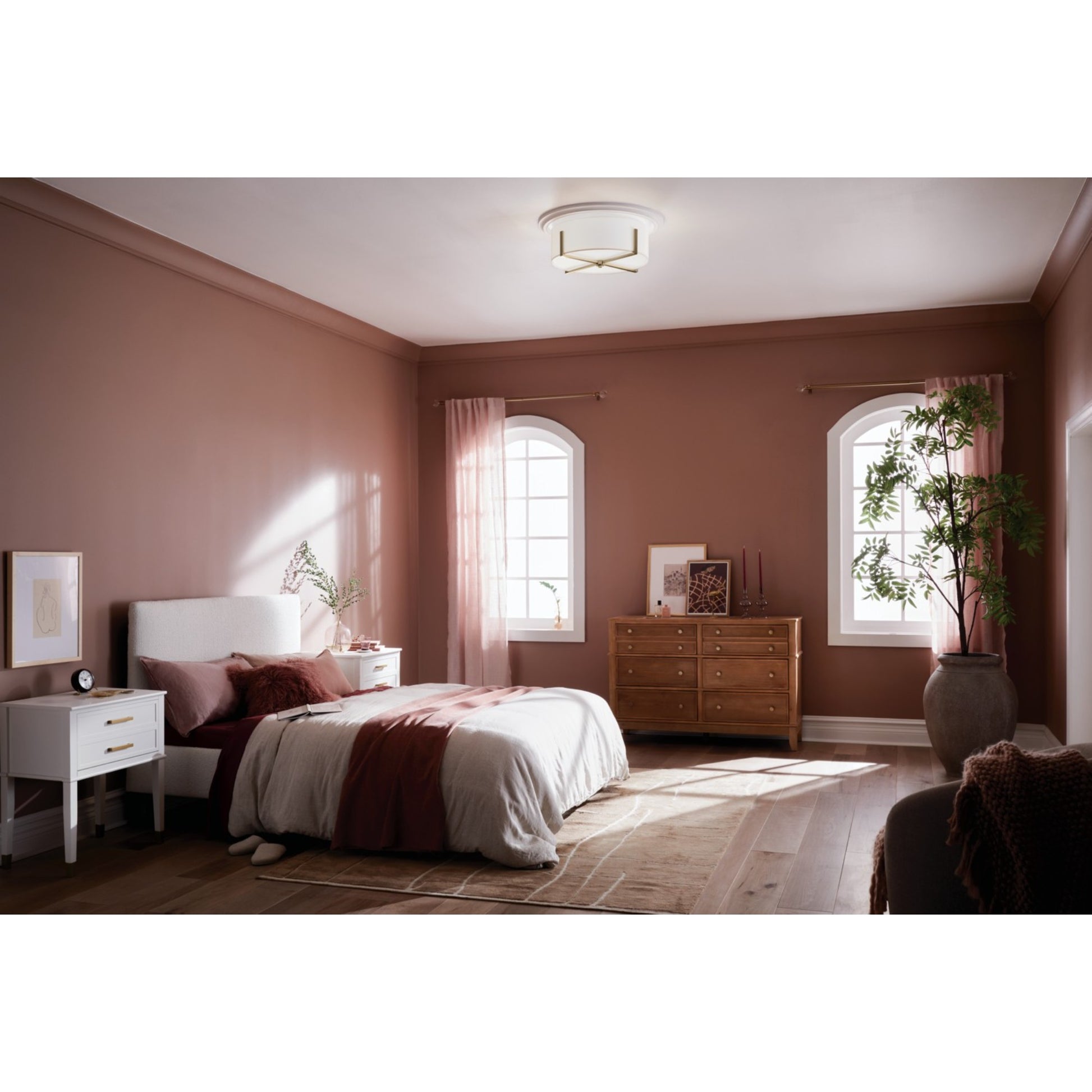 Malen 20" 4-Light Flush Mount, Champagne Bronze Finish - Bees Lighting