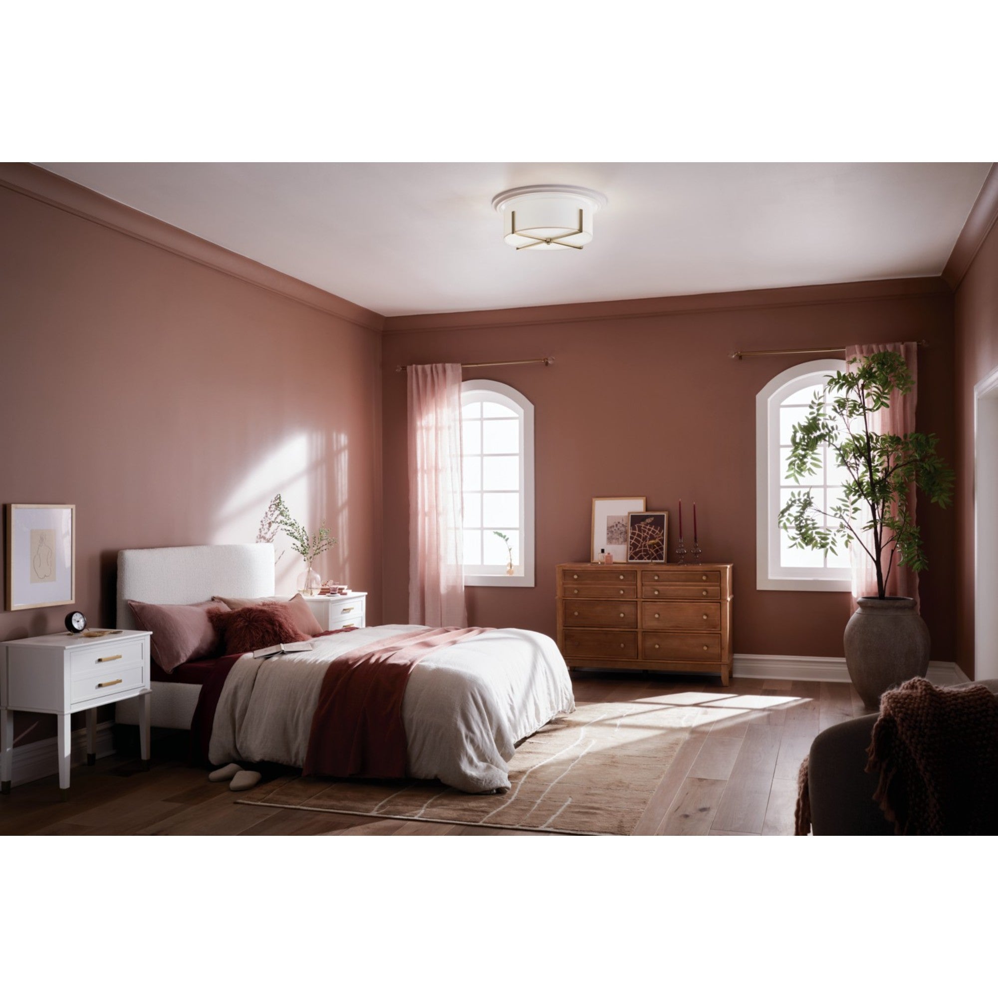 Malen 20" 4-Light Flush Mount, Champagne Bronze Finish - Bees Lighting