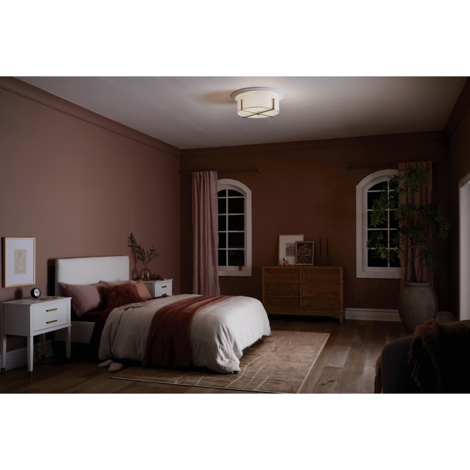 Malen 20" 4-Light Flush Mount, Champagne Bronze Finish - Bees Lighting