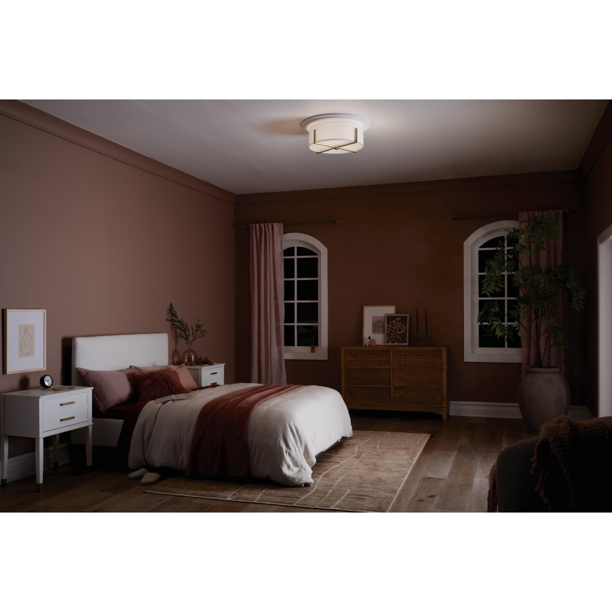 Malen 20" 4-Light Flush Mount, Champagne Bronze Finish - Bees Lighting
