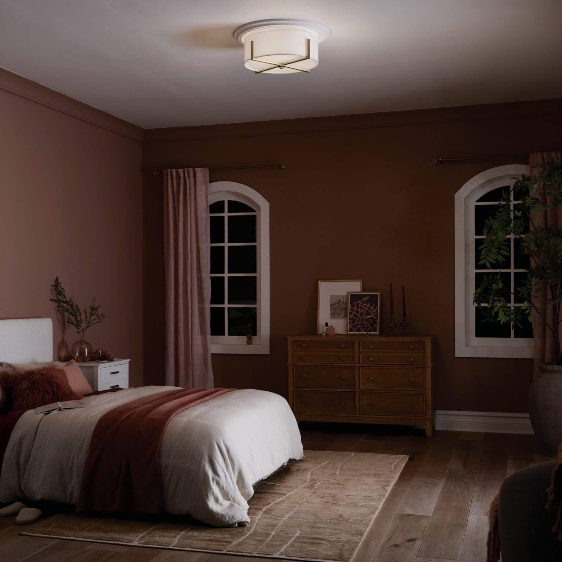 Malen 20" 4-Light Flush Mount, Champagne Bronze Finish - Bees Lighting