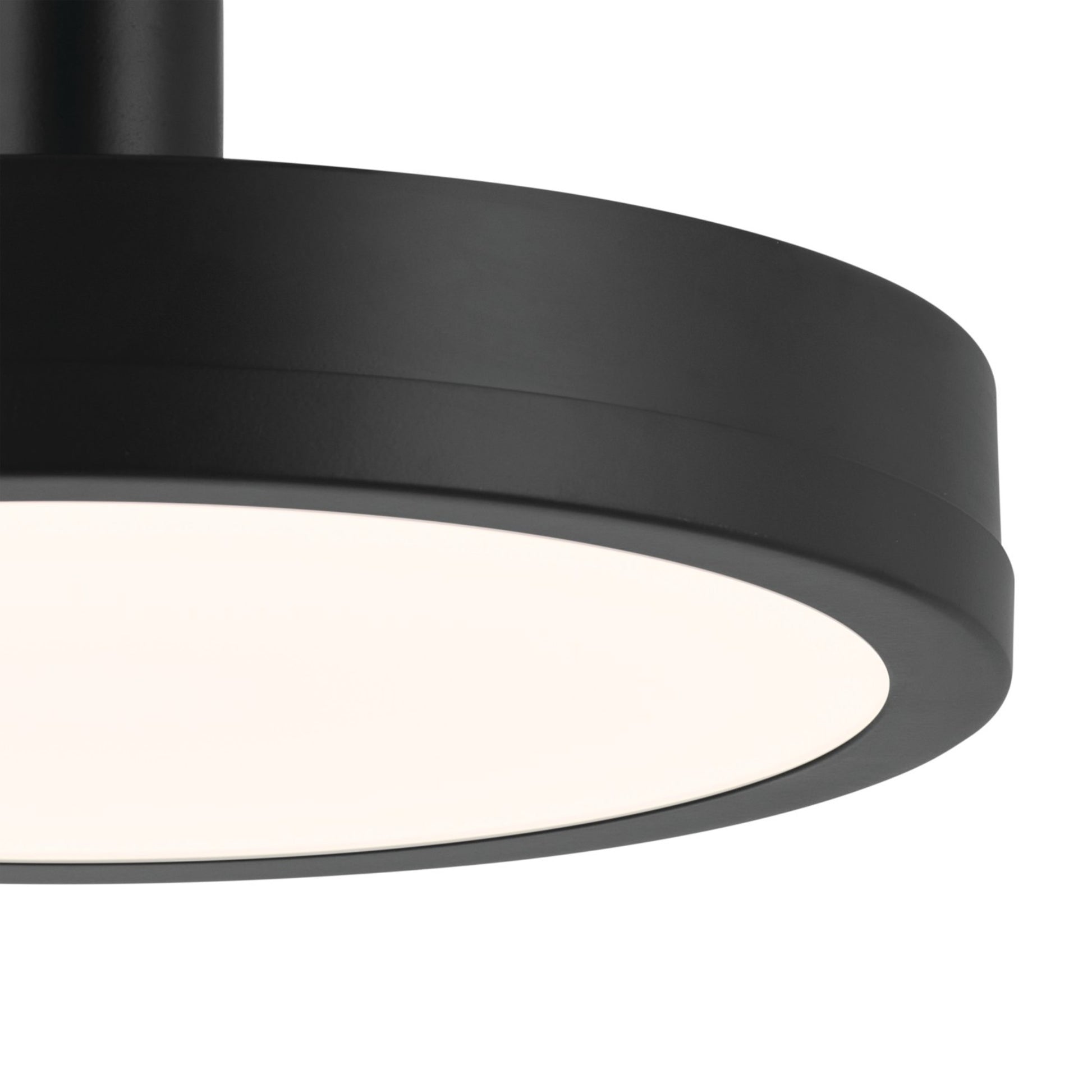 Riu 14" LED Semi-Flush Mount, Black Finish - Bees Lighting